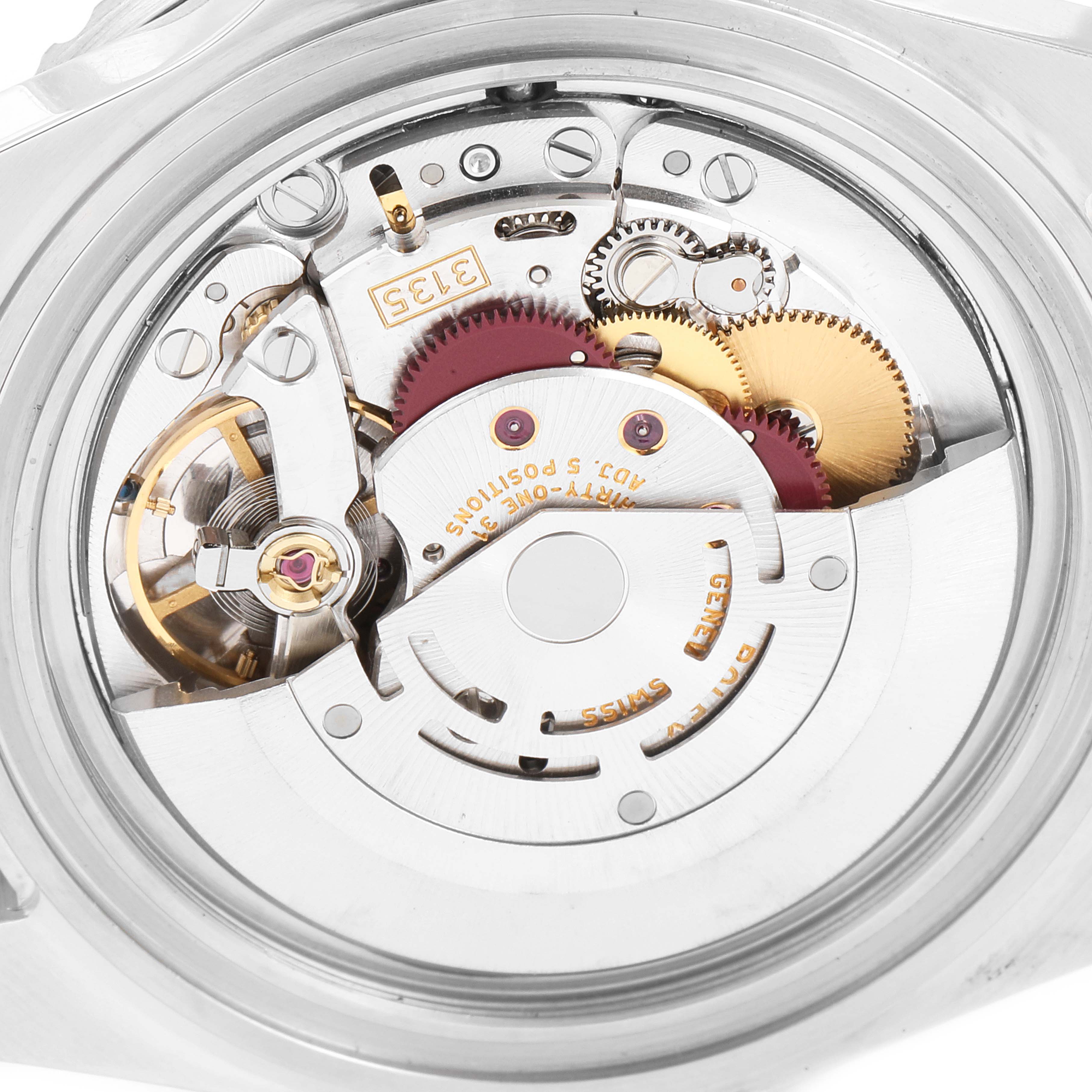 This image shows the internal mechanism of a Rolex Submariner 16610 Men's Stainless Steel Black Dial 16610 Men's Stainless Steel Black Dial watch, focusing on the movement components.