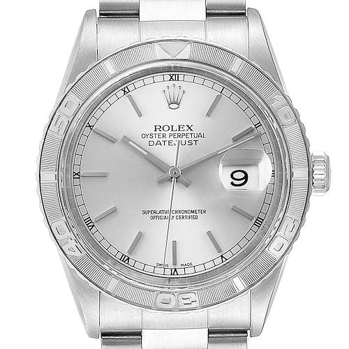 Photo of Rolex Turnograph Datejust Steel White Gold Silver Dial Mens Watch 16264
