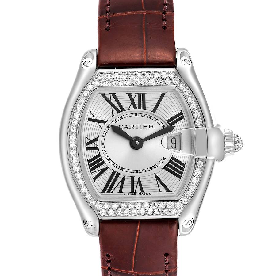 Cartier Roadster Small White Gold Diamond Bezel Ladies Watch WE500260 SwissWatchExpo