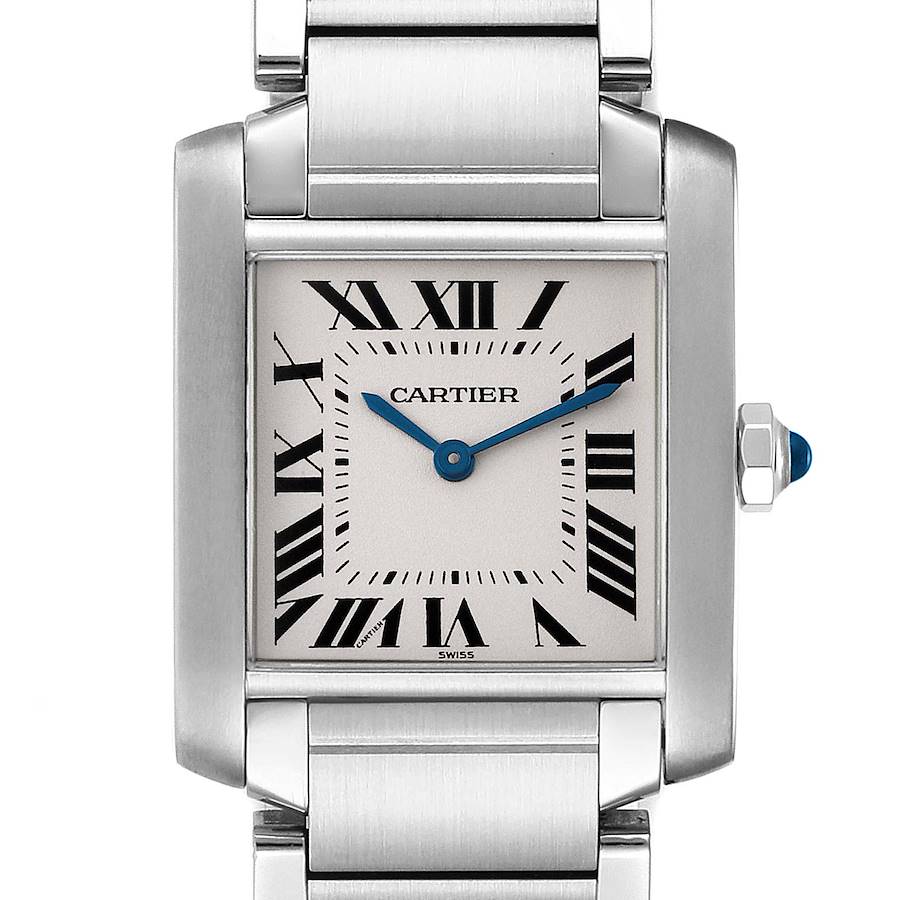 Cartier Tank Francaise Midsize Silver Dial Steel Ladies Watch W51003Q3 SwissWatchExpo