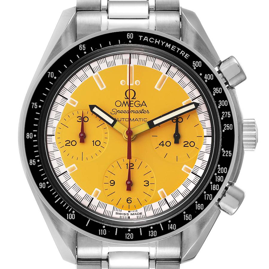 Omega Speedmaster Schumacher Yellow Dial Automatic Mens Watch 3510.12.00 SwissWatchExpo