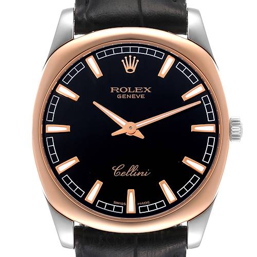 Photo of Rolex Cellini Danaos White Gold Rose Gold Black Dial Mens Watch 4243