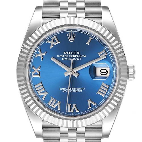 Photo of Rolex Datejust 41 Steel White Gold Blue Dial Mens Watch 126334 Unworn
