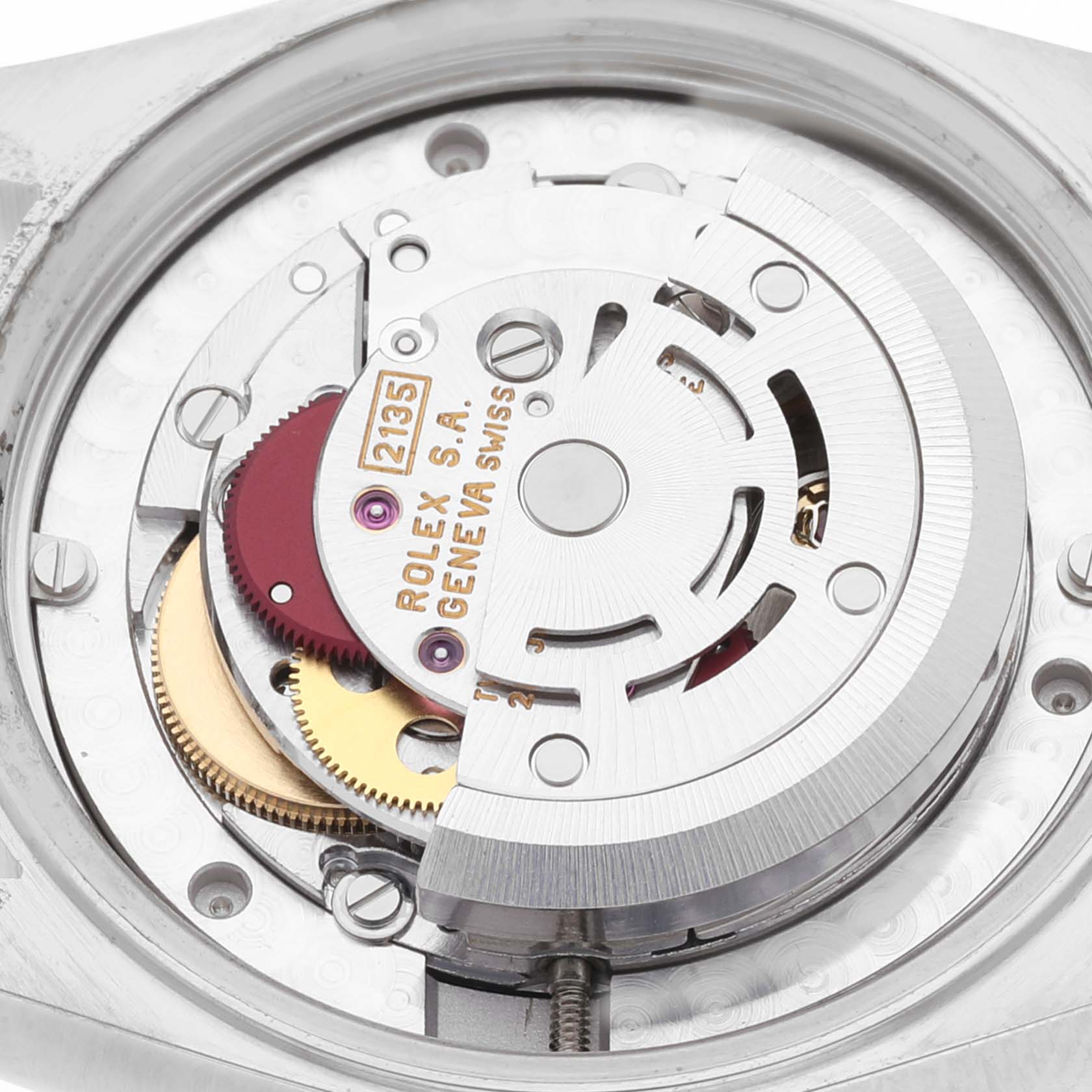 This image shows the internal movement mechanism of a Rolex Mid-Size 68273 Women's Steel and Gold (two tone) Champagne Dial 68273 Women's Steel and Gold (two tone) Champagne Dial watch's caliber 2135.