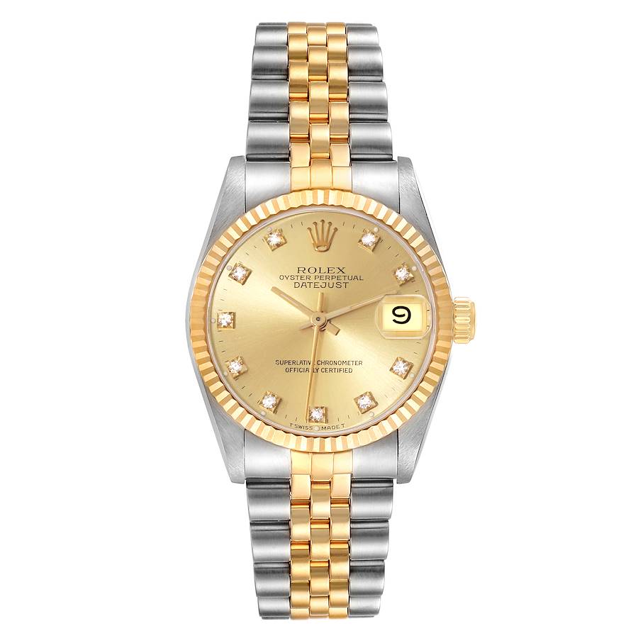 Rolex Datejust 31 68273 Stainless and Yellow Gold jubilee Factory Black  Diamond Dial PreOwned