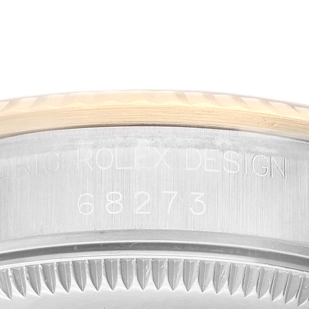 The image shows a close-up side view of the case and bezel for the Mid-Size Rolex watch, model number 68273.