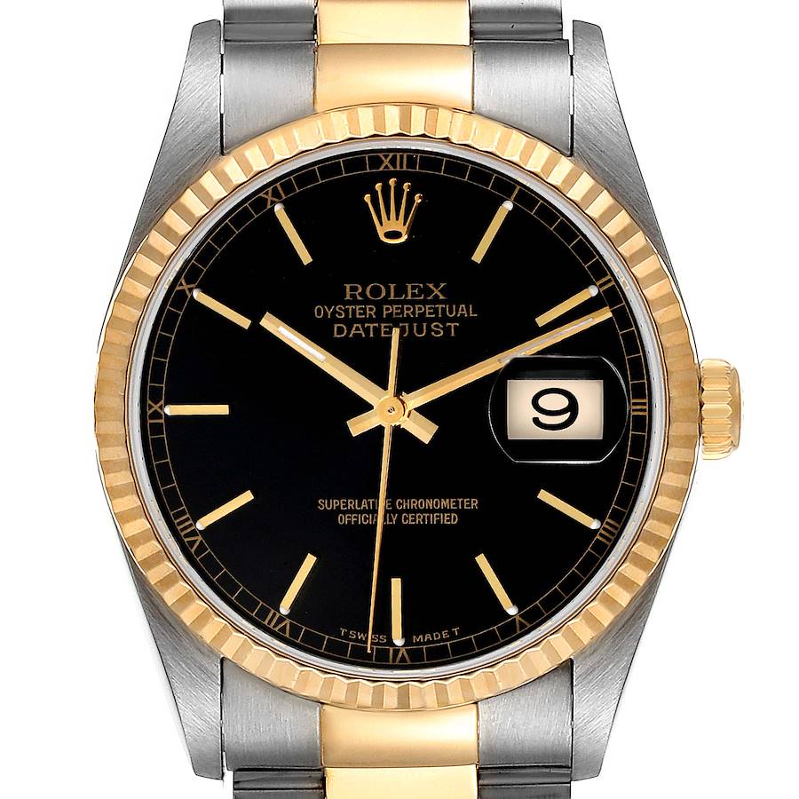 Rolex Datejust Stainless Steel Yellow Gold Mens Watch 16233 SwissWatchExpo