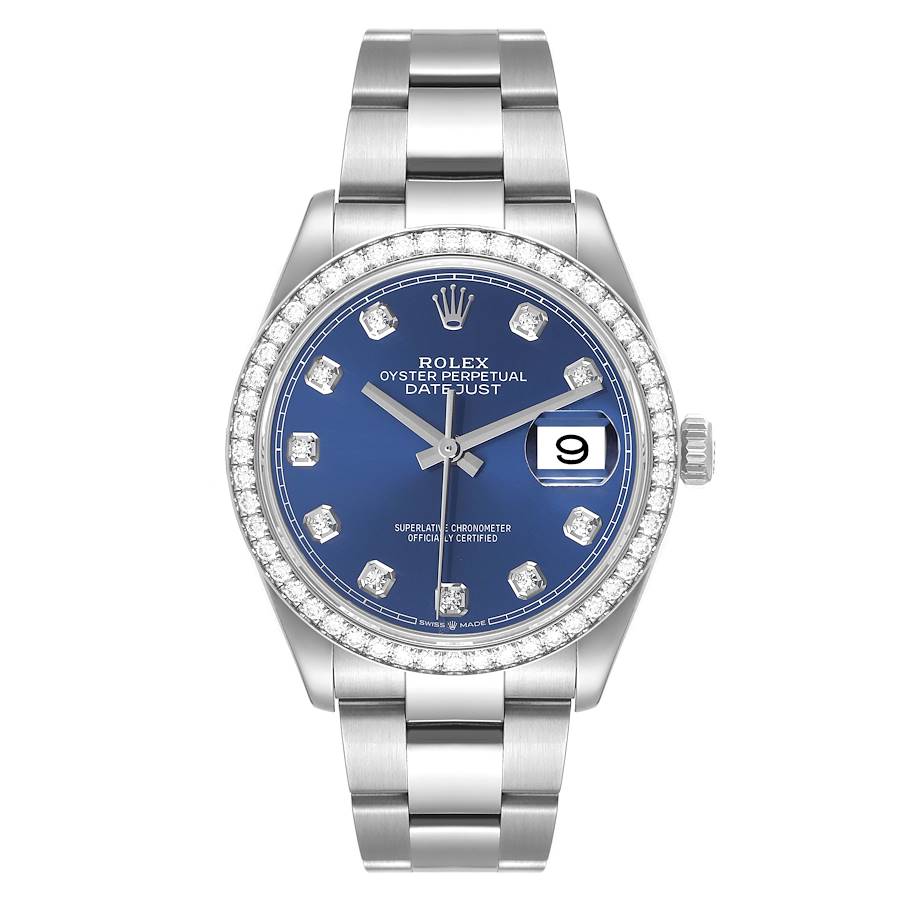 NOT FOR SALE Rolex Datejust Steel Blue Diamond Dial Bezel Mens