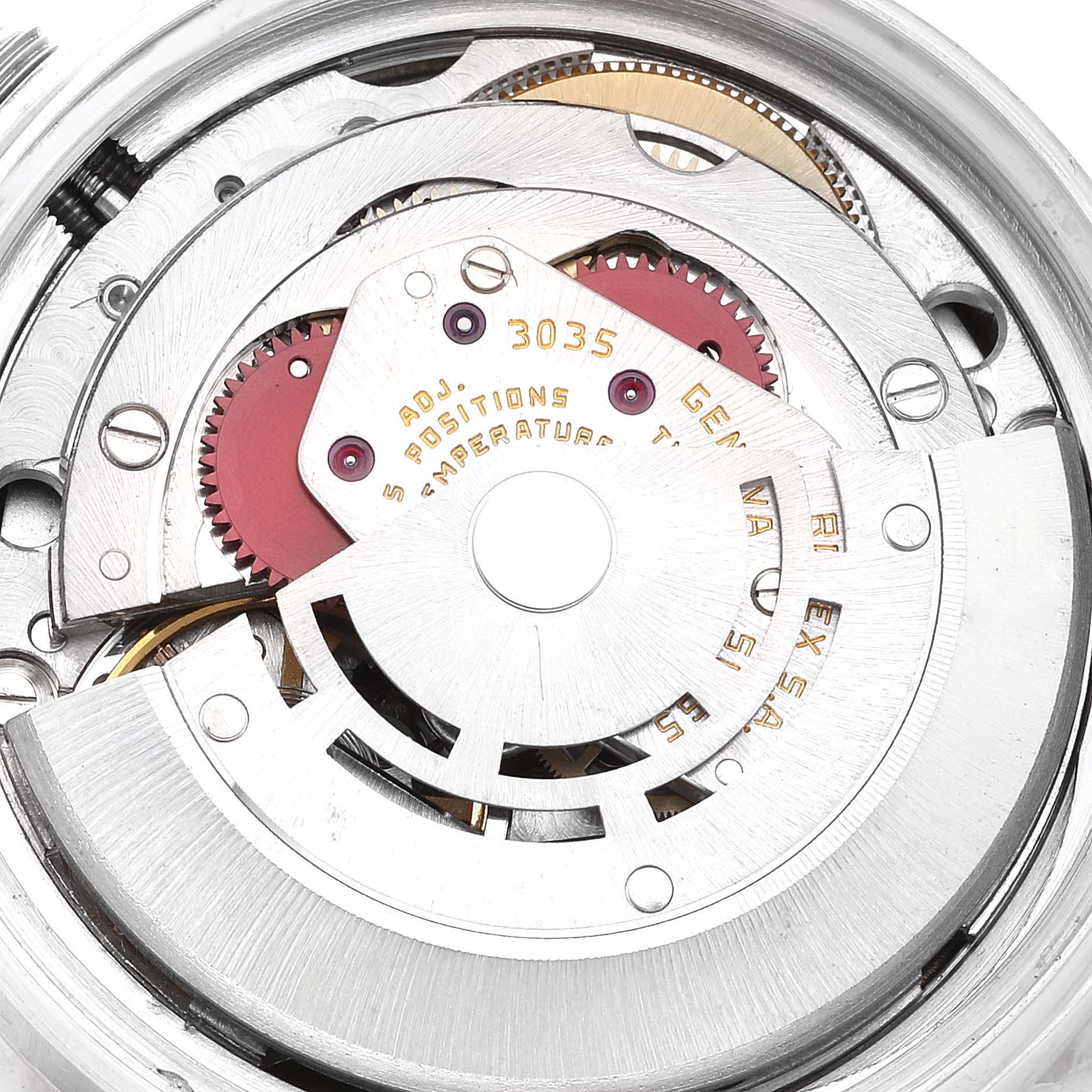 This image shows the inner mechanical movement of the Vintage Collection Rolex watch, viewed from the back.