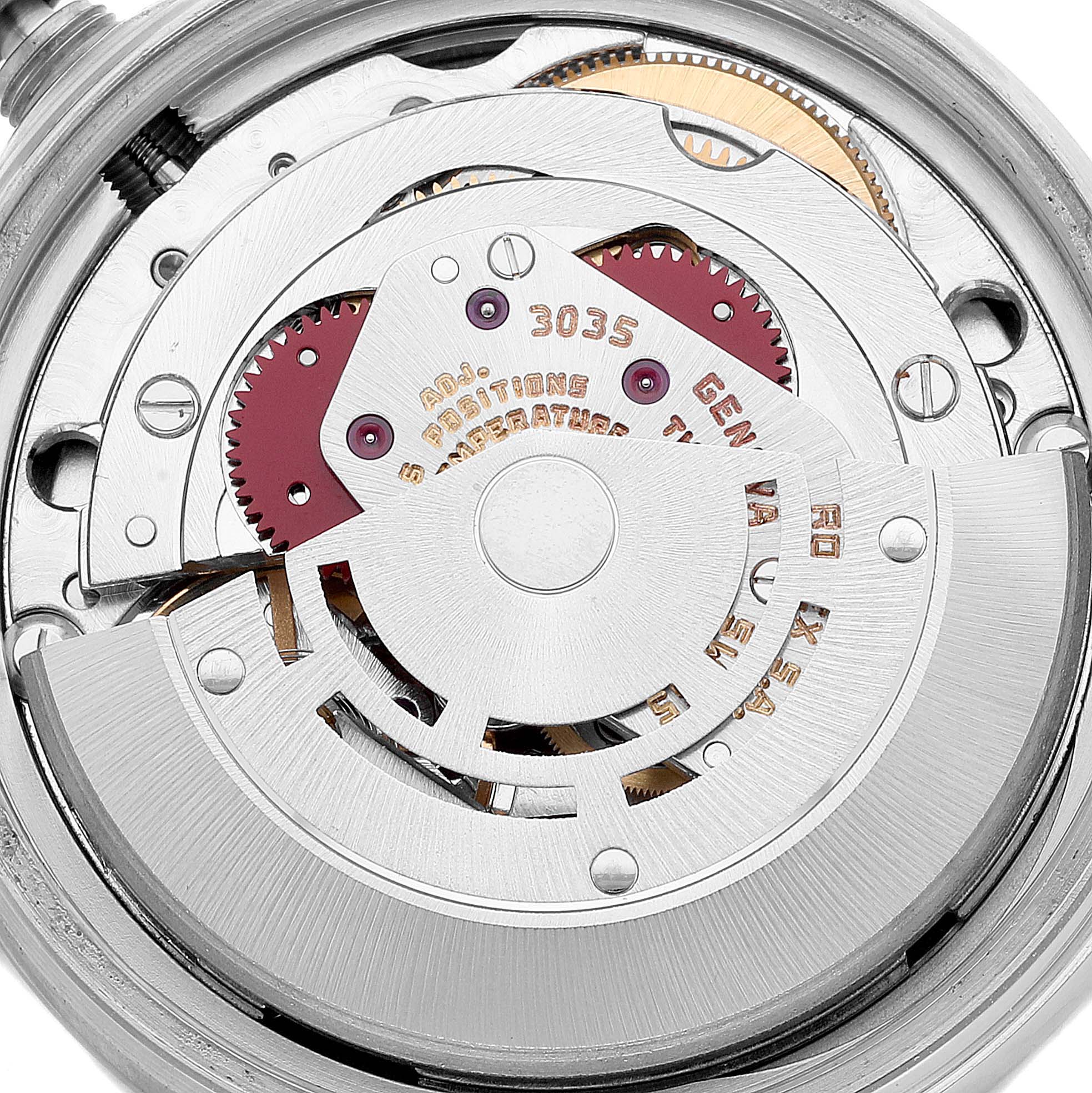 The image shows the internal movement mechanism of a Rolex Datejust 16014 Men
s Stainless Steel Silver Dial 16014 Men
s Stainless Steel Silver Dial watch, viewed from the back.