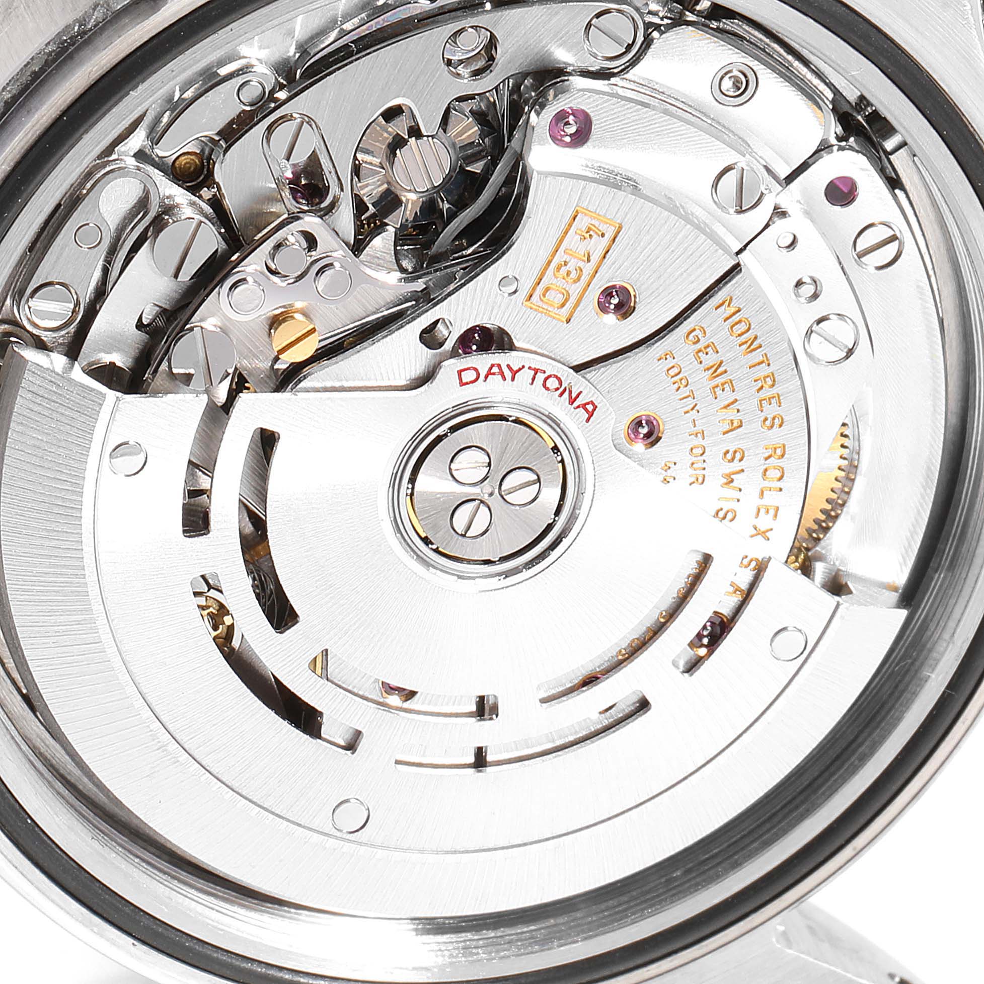 This image shows the movement mechanism of a Rolex Daytona 116520 Men's Stainless Steel White Dial 116520 Men's Stainless Steel White Dial watch, viewed from the back.