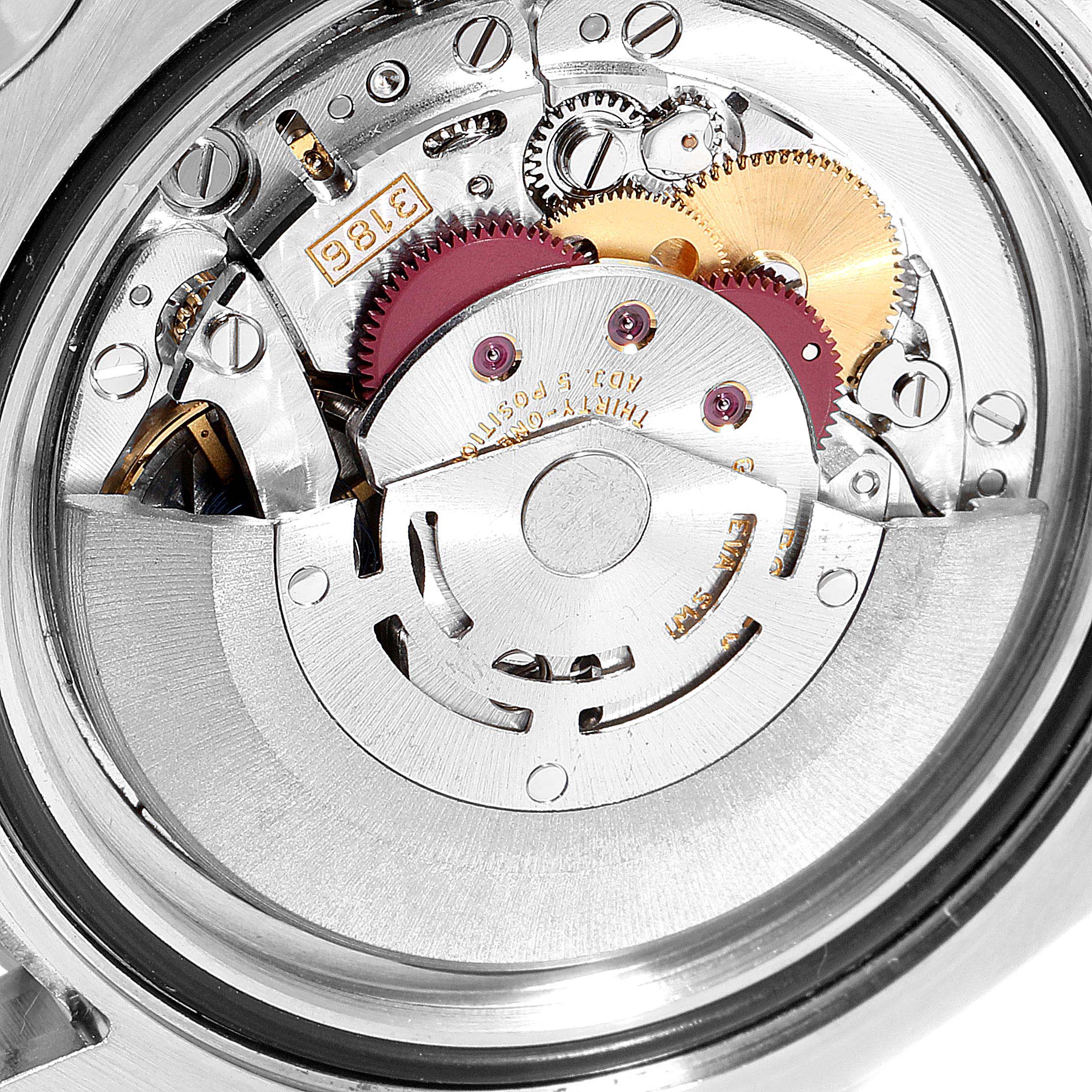This image shows the internal mechanical movement of a Rolex GMT-Master 116713 Men's Steel and Gold (two tone) Black Dial 116713 Men's Steel and Gold (two tone) Black Dial watch, viewed from the back.