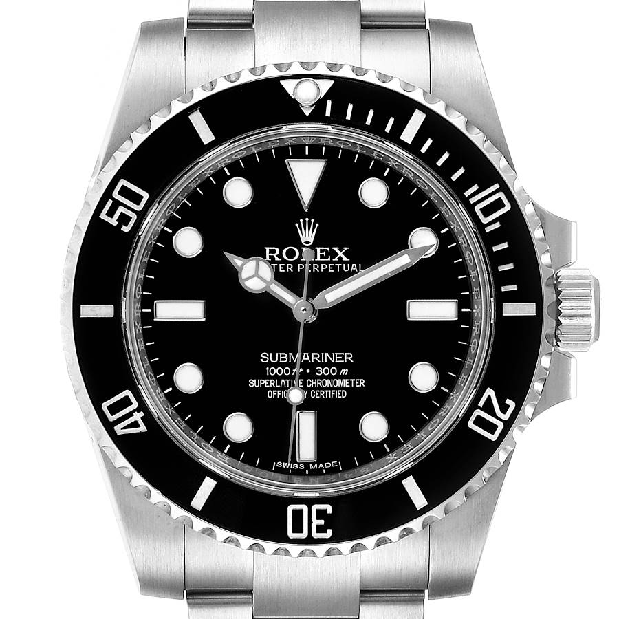 Rolex Submariner 40mm Black Dial Ceramic Bezel Steel Watch 114060 SwissWatchExpo