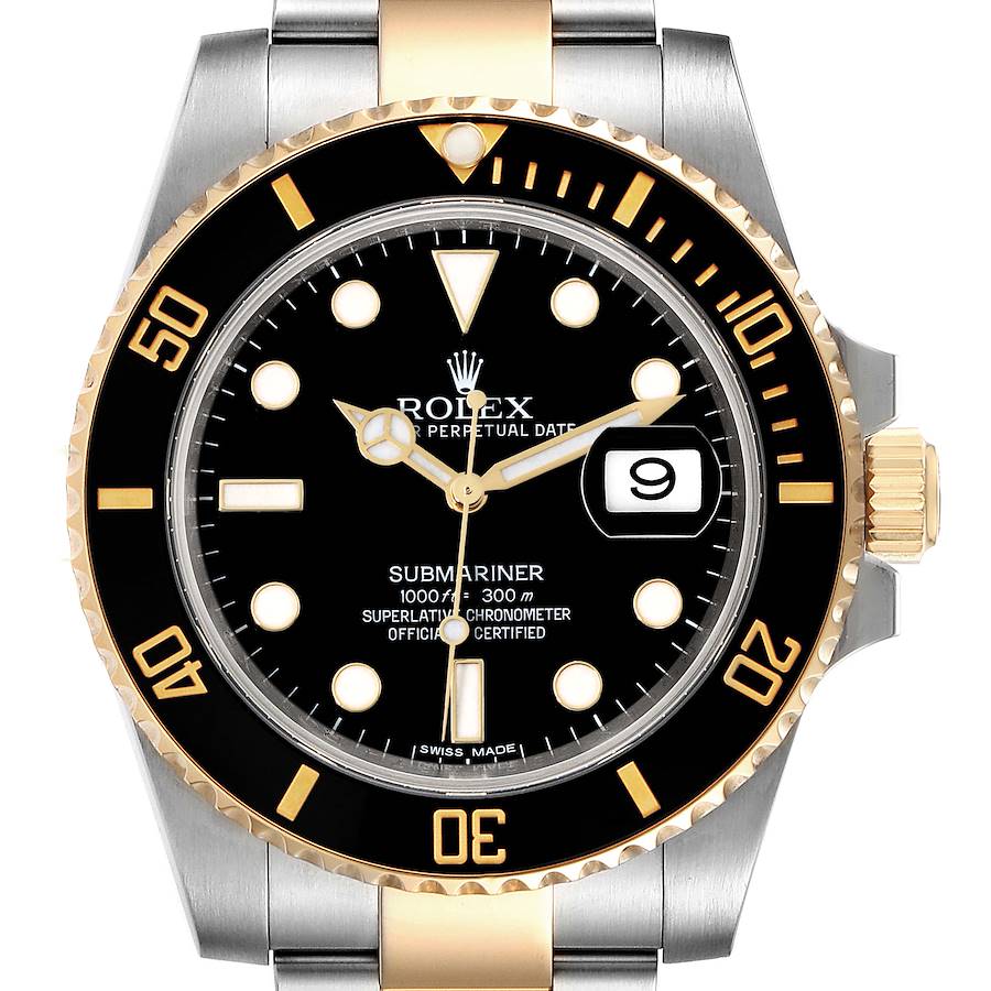 Rolex Submariner Steel Yellow Gold Black Dial Mens Watch 116613 SwissWatchExpo