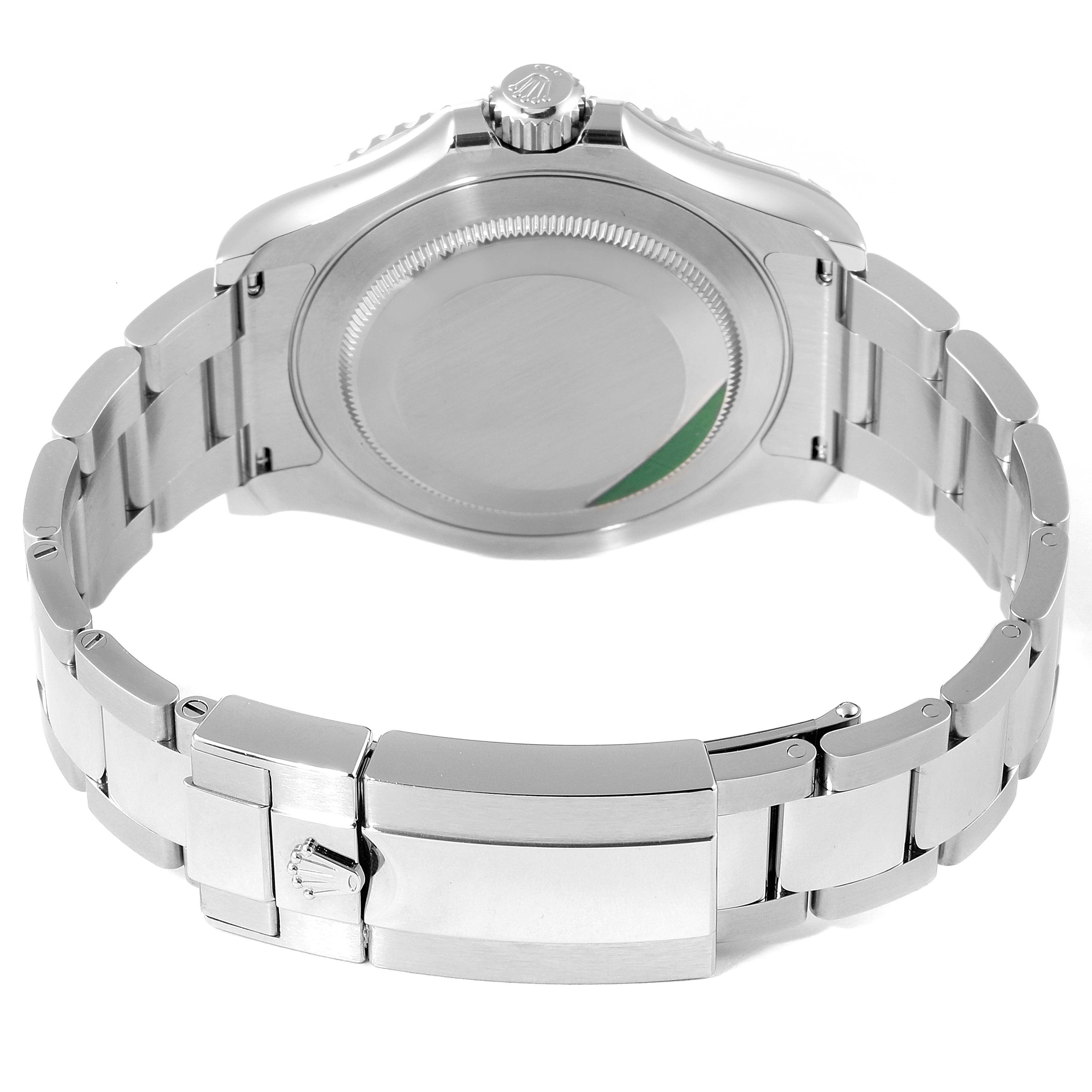 The image shows the back and bracelet clasp of a Rolex Yacht-Master 126622 Men
s Stainless Steel Blue Dial 126622 Men
s Stainless Steel Blue Dial watch from a rear view angle.