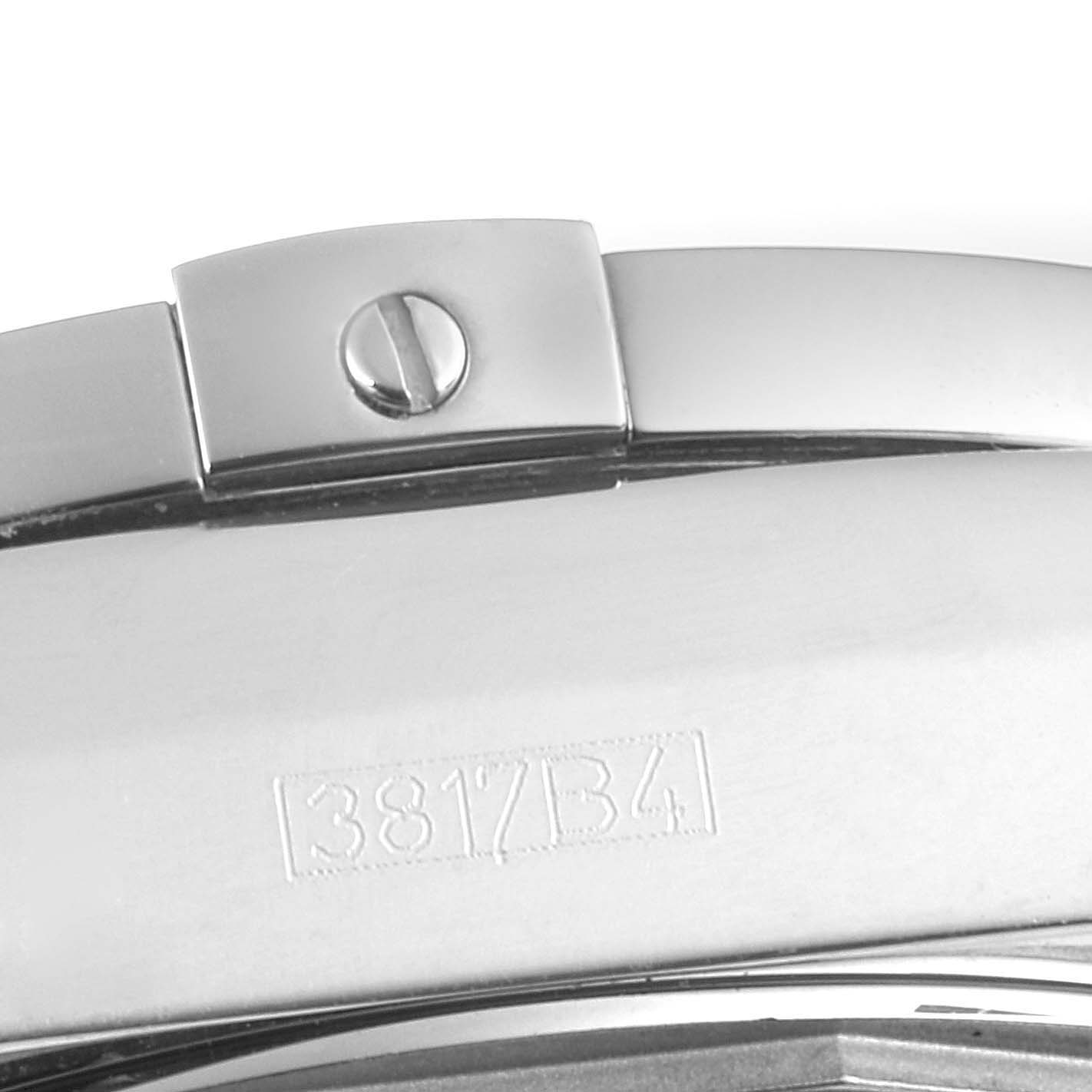 The image shows the clasp area and the engraved model number of the Breitling Galactic A45320 Men's Stainless Steel Black Dial A45320 Men's Stainless Steel Black Dial watch.