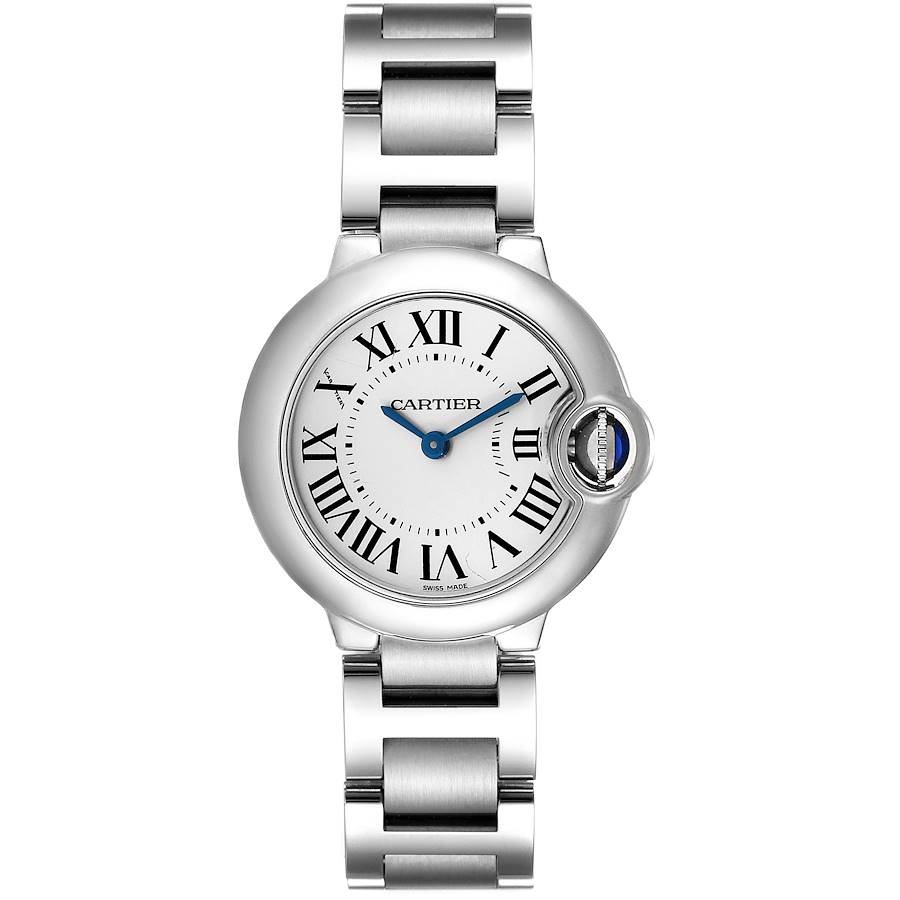 Cartier Ballon Blue 29 Silver Dial Quartz Steel Ladies Watch