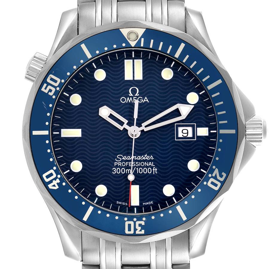 The Omega Seamaster model 2541.80.00 is shown from a front angle, displaying the full dial, bezel, and part of the bracelet.