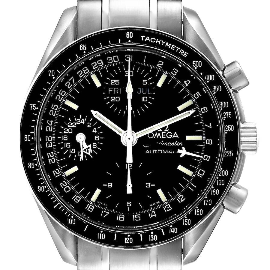 Omega Speedmaster Day Date Black Dial Automatic Mens Watch 3520.50.00 Card SwissWatchExpo