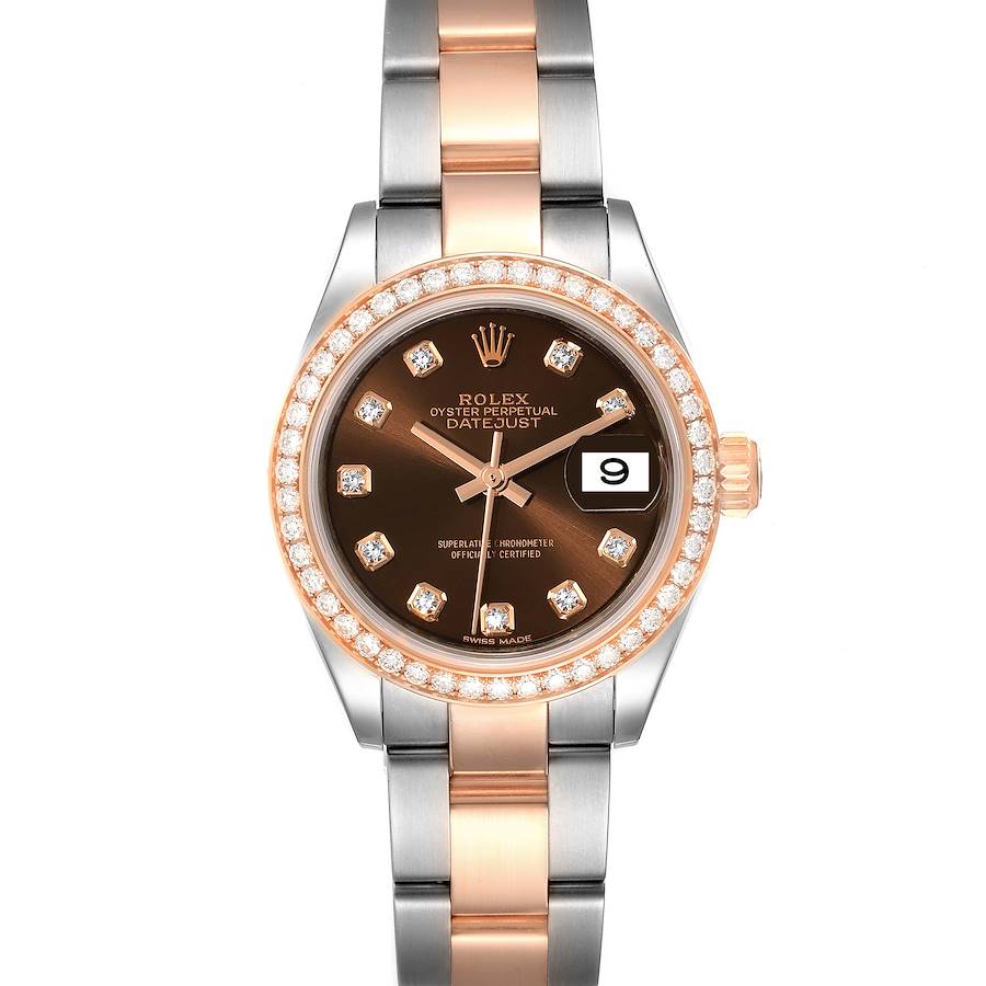 Rolex Datejust 28 Steel Rose Gold Diamond Ladies Watch 279381 Unworn SwissWatchExpo