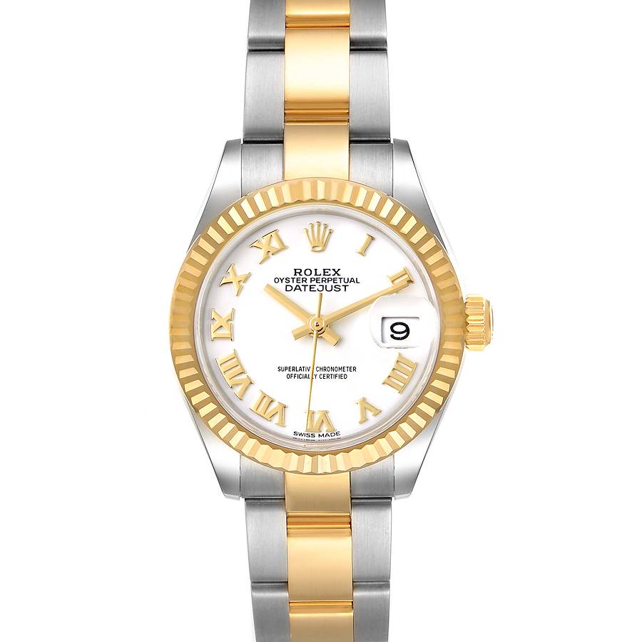 Rolex Datejust 28 Steel Yellow Gold White Dial Ladies Watch 279173 Unworn SwissWatchExpo