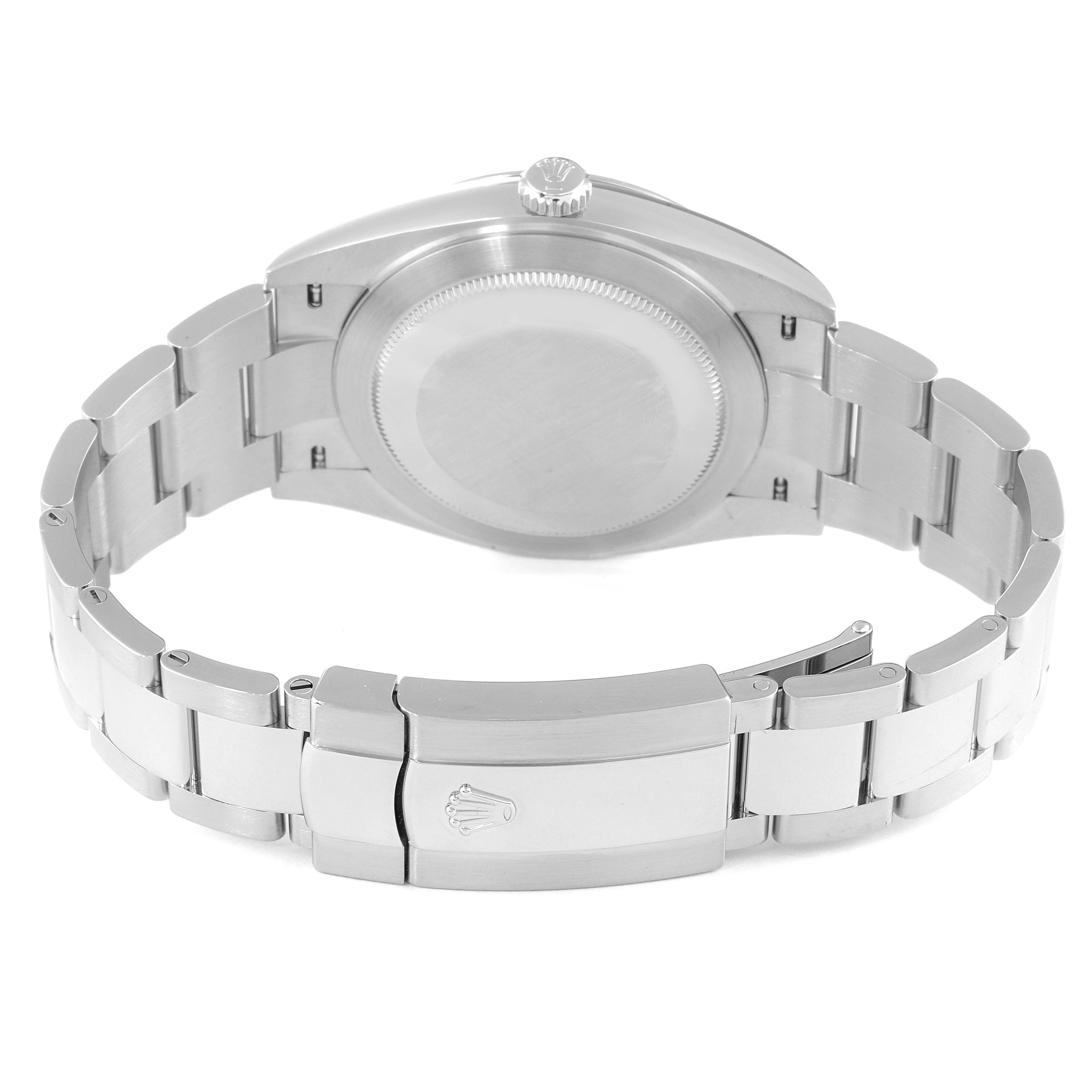 The image shows the back view of a Rolex Datejust 41 126300 Men's Stainless Steel Blue Dial 126300 Men's Stainless Steel Blue Dial watch, displaying the clasp and bracelet links.