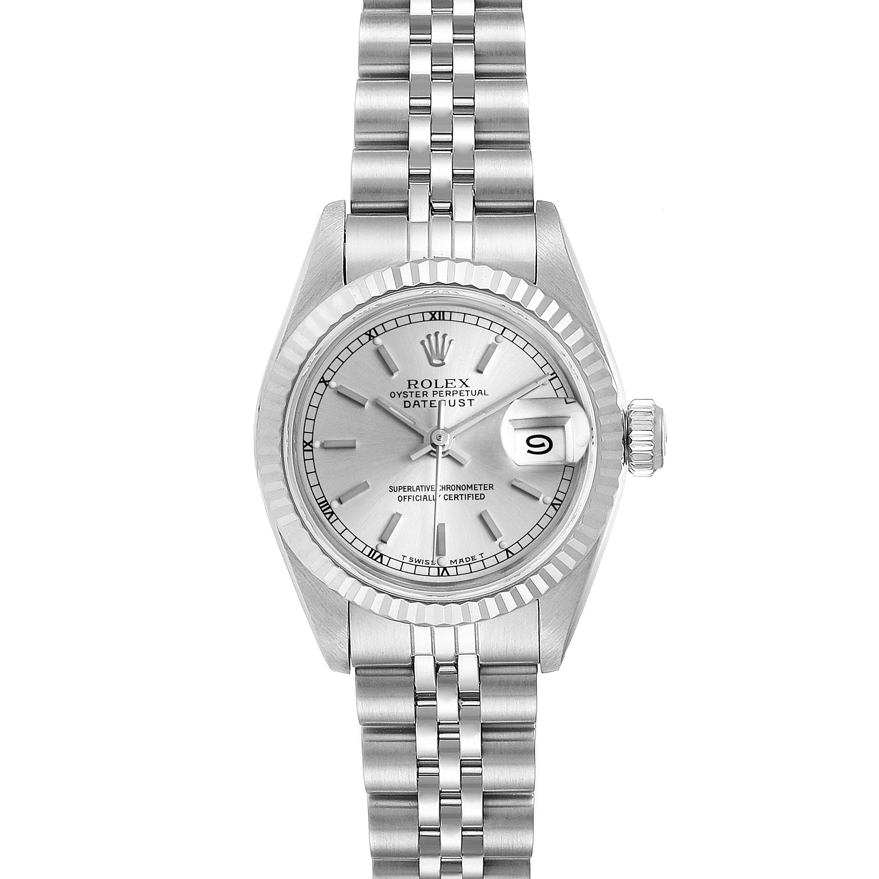 Rolex Datejust Steel White Gold Ladies Watch 69174 Box Papers ...