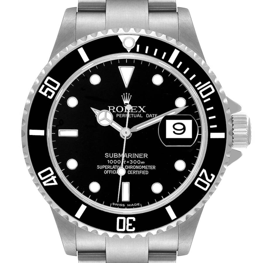 Rolex Submariner Black Dial Steel Mens Watch 16610 SwissWatchExpo