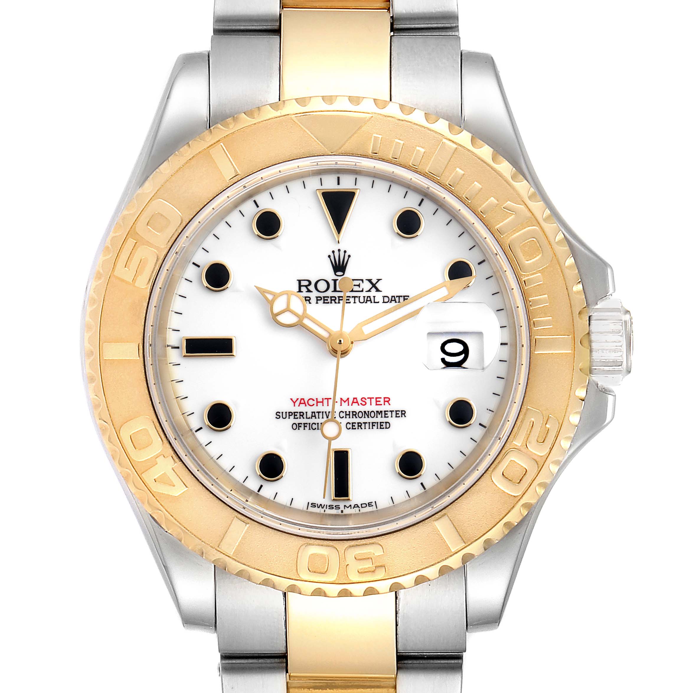 Rolex Yachtmaster Steel Yellow Gold White Dial Mens Watch 16623 Box ...