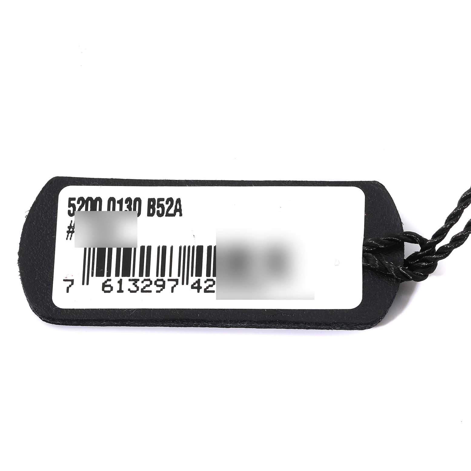 The image shows the tag for a Blancpain Fifty Fathoms 5200-0130-B52A Men's Ceramic Black Dial 5200-0130-B52A Men's Ceramic Black Dial watch model 5200 0130 B52A.