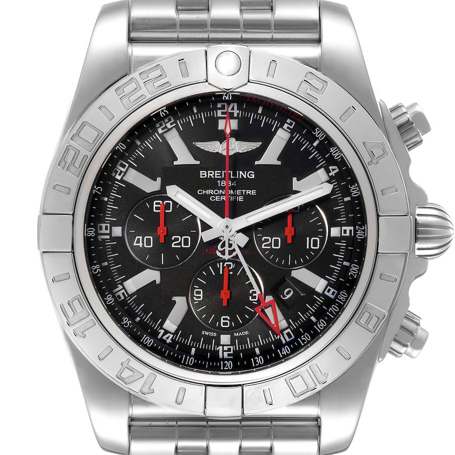 Breitling Chronomat GMT Black Dial Limited Edition Mens Watch AB0412 SwissWatchExpo