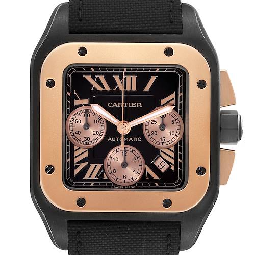 Photo of Cartier Santos 100 XL Carbon Rose Gold Chronograph Watch W2020004