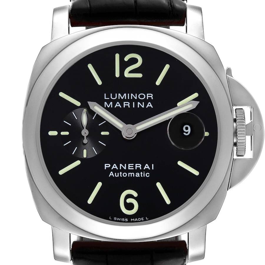 Panerai Luminor Marina Automatic 44mm Steel Mens Watch PAM00104 Box Card SwissWatchExpo