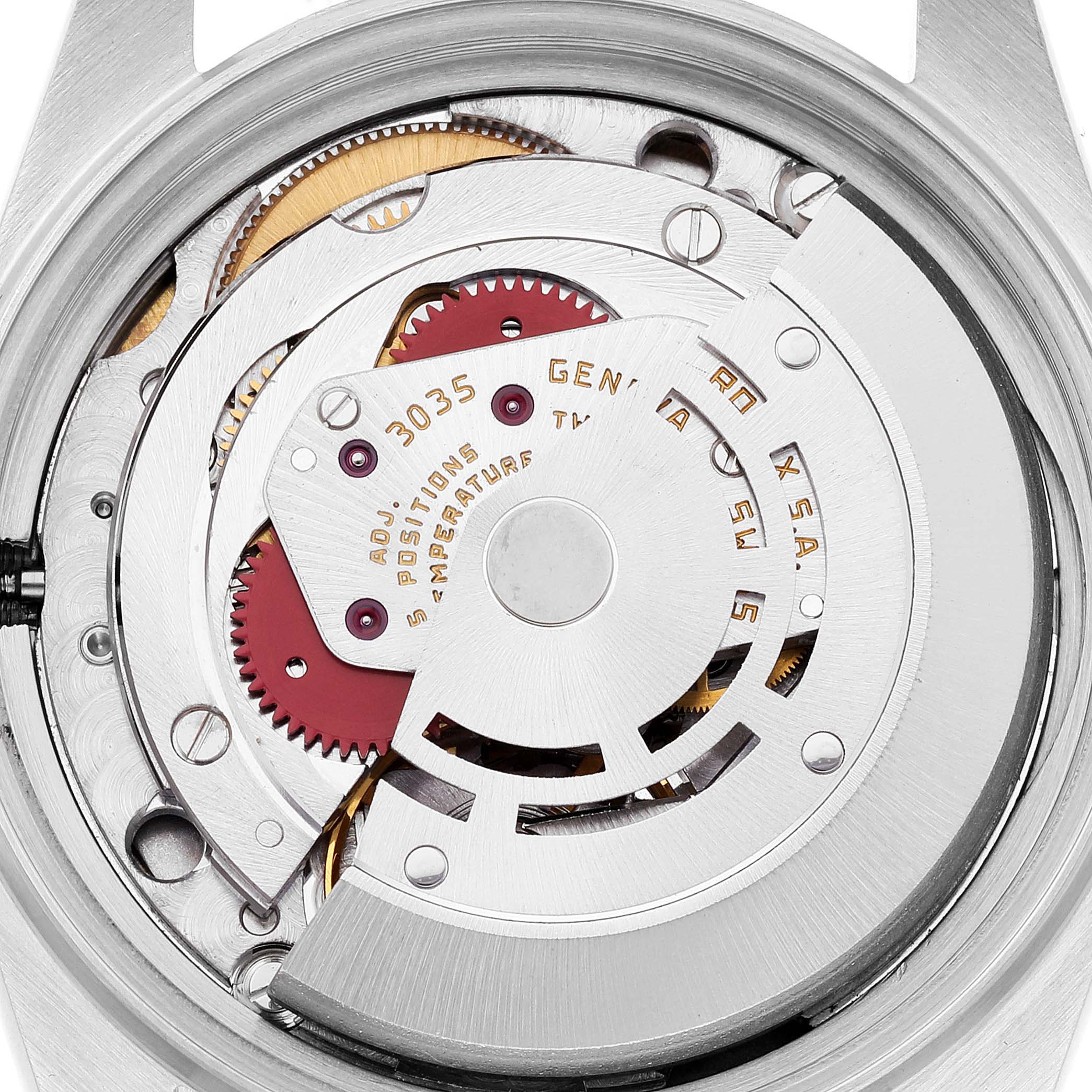 The image shows a close-up, top-down view of the movement mechanism of a Rolex Vintage Collection 16013 Men's Steel and Gold (two tone) Champagne Dial 16013 Men's Steel and Gold (two tone) Champagne Dial model watch.