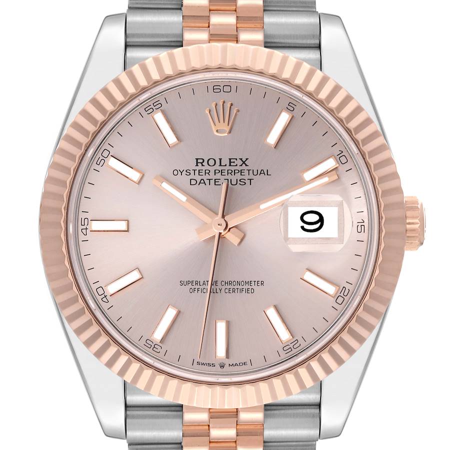 Rolex Datejust 41 Steel Everose Gold Sundust Dial Watch 126331 Box Card SwissWatchExpo