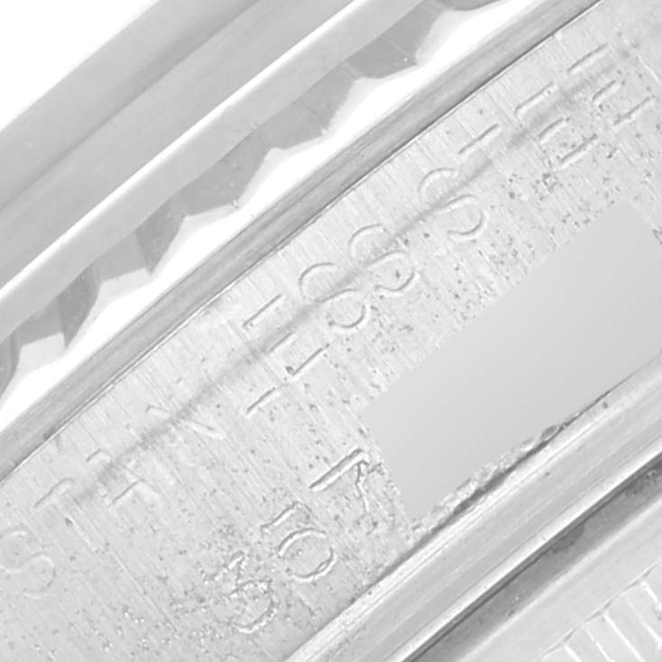 This close-up image of the Vintage Collection model by Rolex shows the engraved details on the inner bezel.