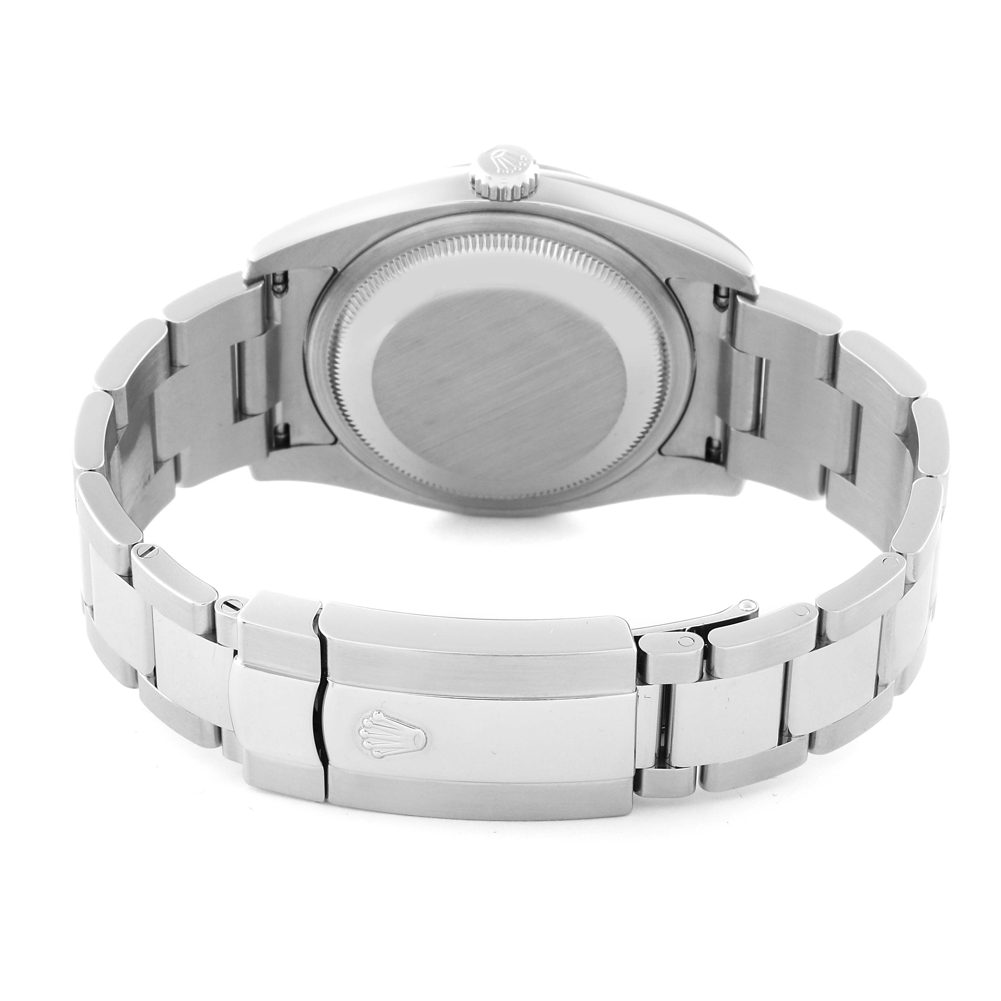 This image shows the back and clasp of the Rolex Datejust 116234 Men's Stainless Steel Silver Dial 116234 Men's Stainless Steel Silver Dial watch, highlighting the bracelet and case back.