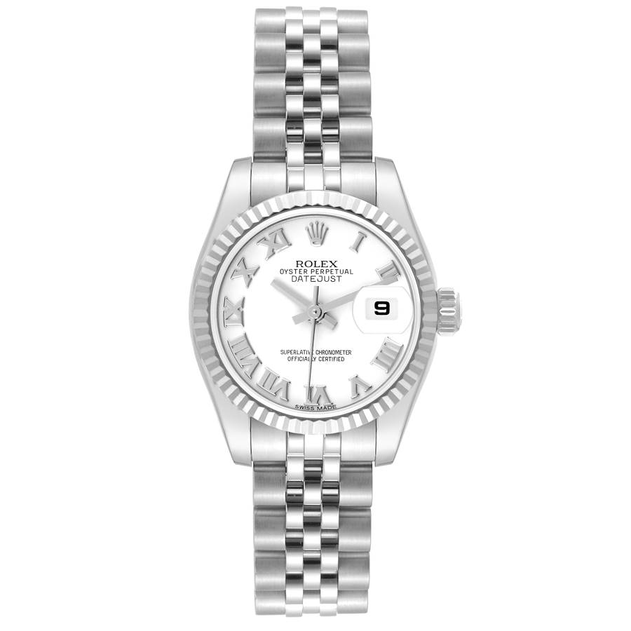 Rolex Datejust Steel White Gold White Roman Dial Ladies Watch 179174 SwissWatchExpo