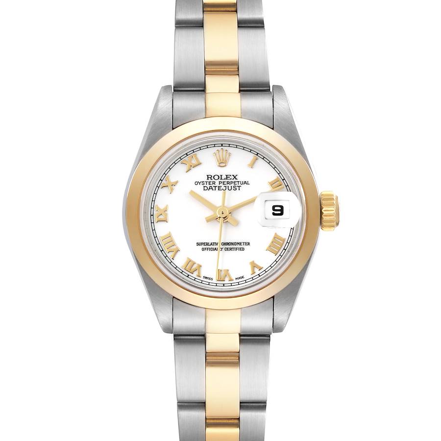 Rolex Datejust Steel Yellow Gold White Dial Ladies Watch 79163 Box Papers SwissWatchExpo