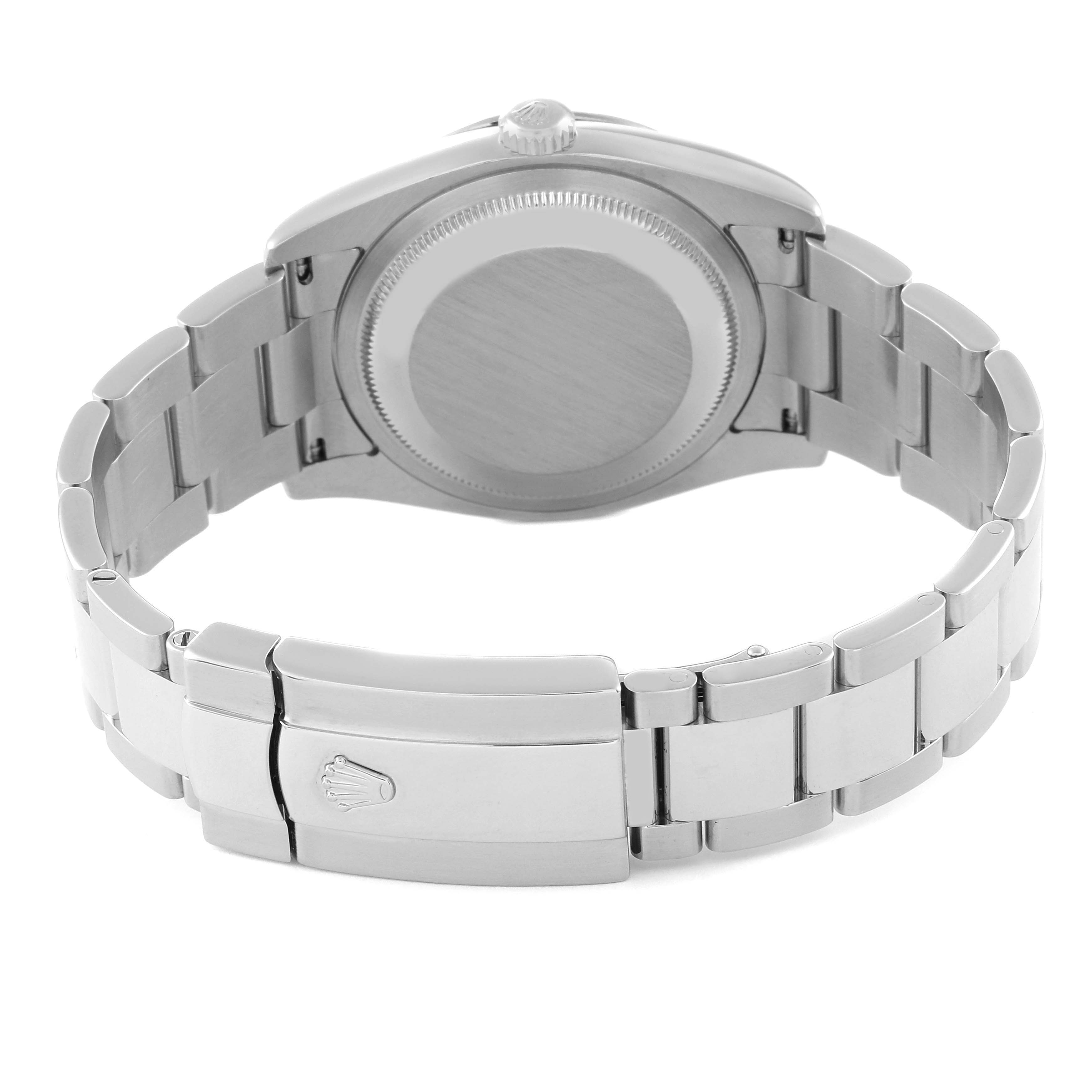 This image shows the case back and bracelet of the Rolex Turn-o-Graph 116264 Men
s Stainless Steel Blue Dial 116264 Men
s Stainless Steel Blue Dial watch from a rear angle.