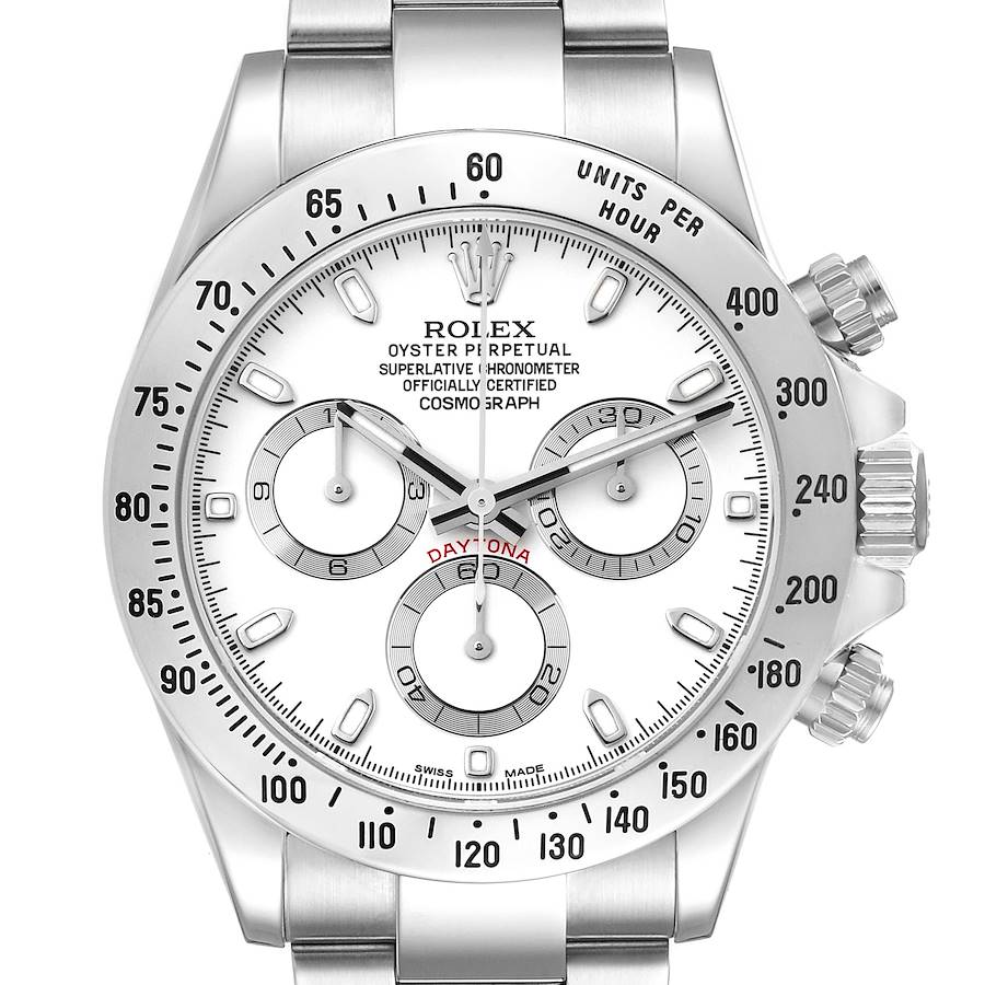 Rolex Daytona Cosmograph White Dial Steel Mens Watch 116520 SwissWatchExpo