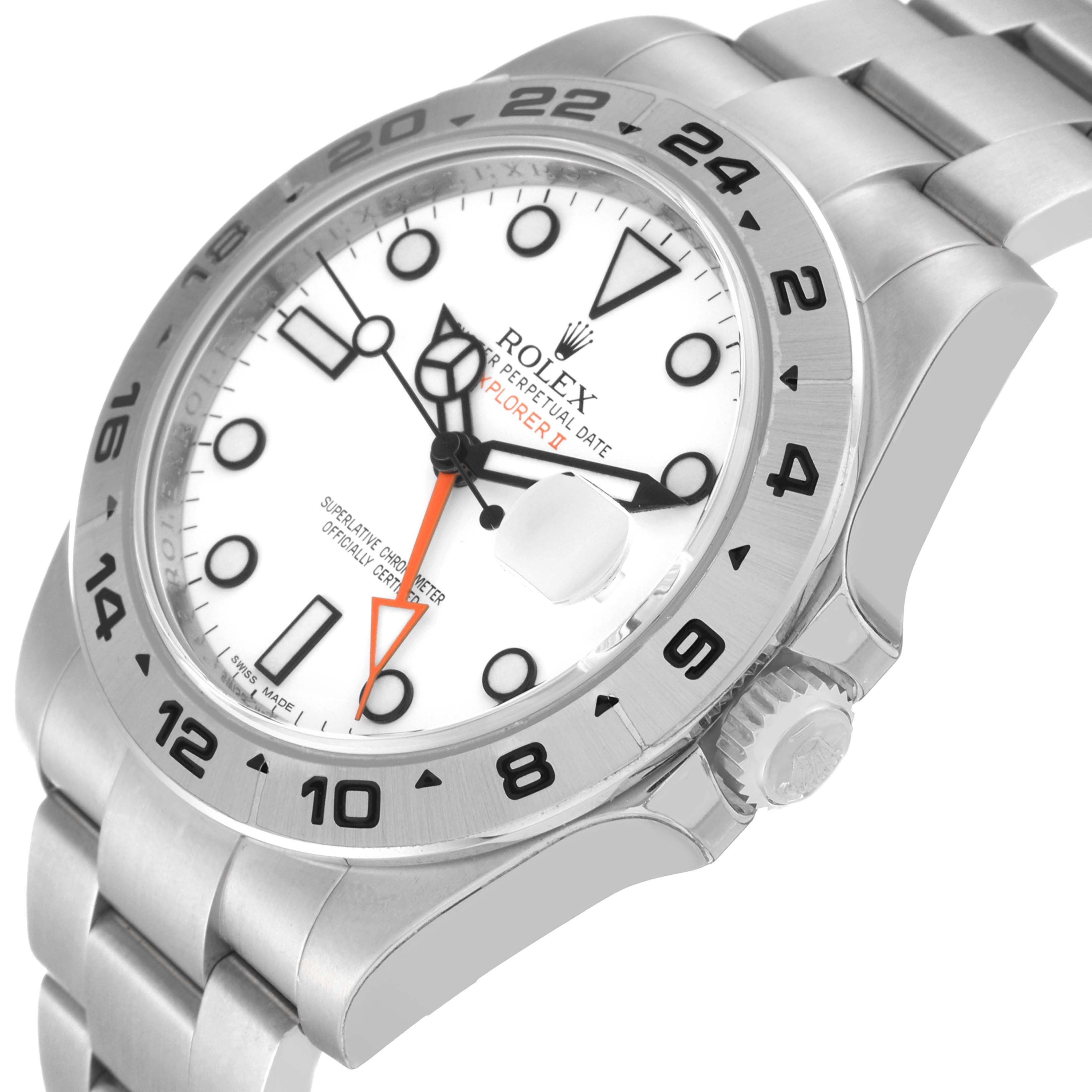 The image shows a close-up angled view of the Rolex Explorer 216570 Men
s Stainless Steel White Dial 216570 Men
s Stainless Steel White Dial watch, displaying the face, bezel, and part of the bracelet.