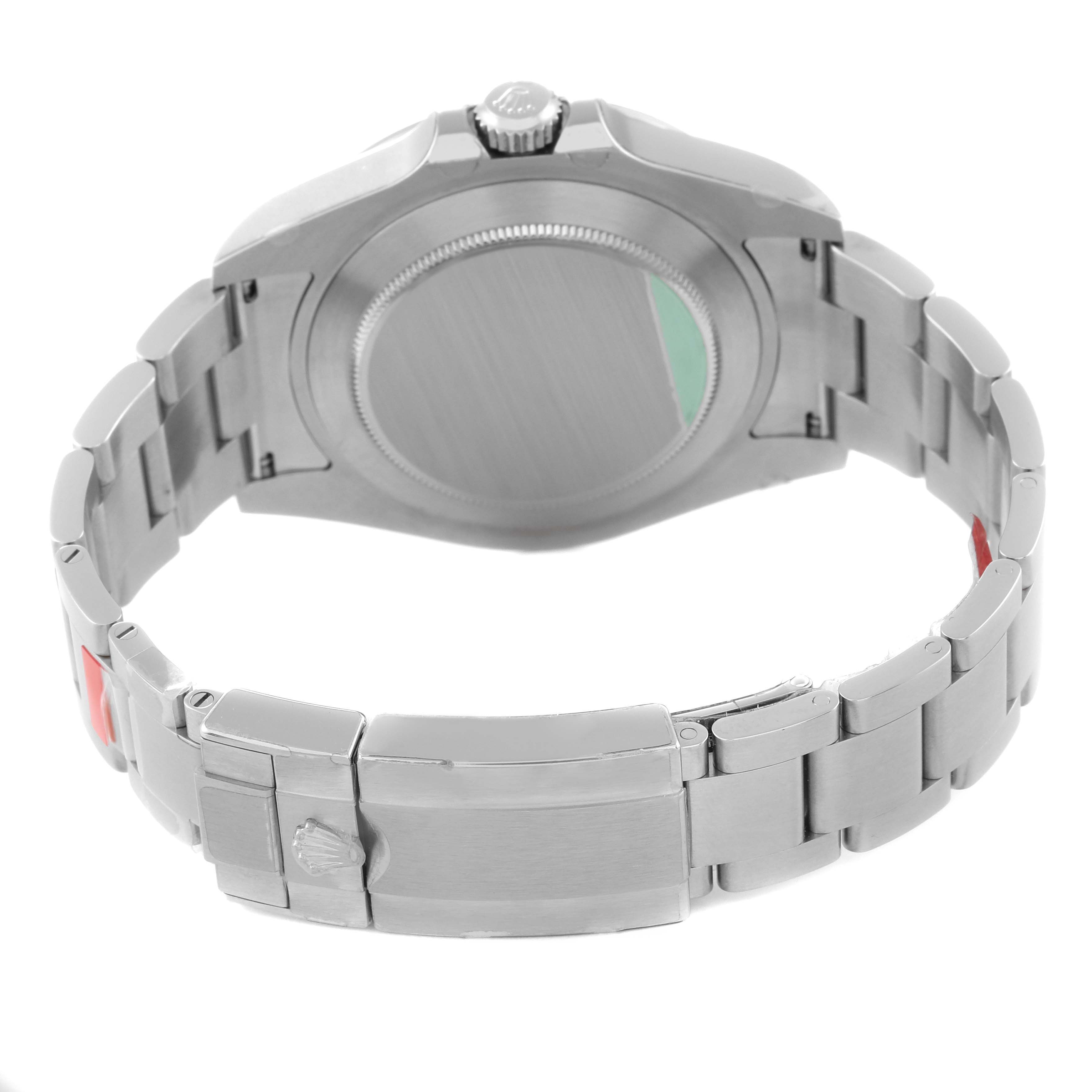 This image shows the back, clasp, and bracelet of a Rolex Explorer 216570 Men
s Stainless Steel White Dial 216570 Men
s Stainless Steel White Dial watch.