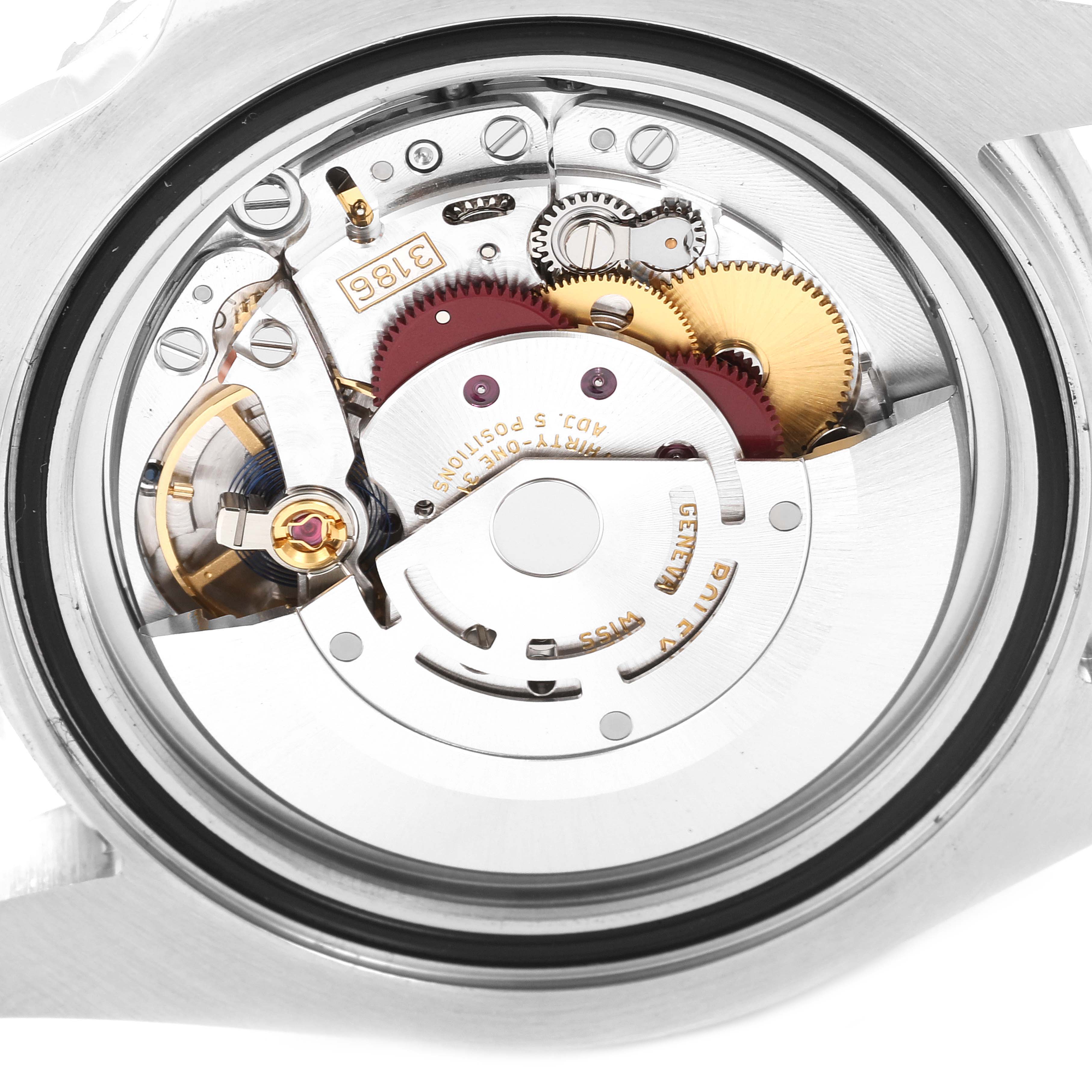 This image shows the inner mechanical components of a Rolex GMT-Master 116710 Men
s Stainless Steel Black Dial 116710 Men
s Stainless Steel Black Dial watch from a back angle.