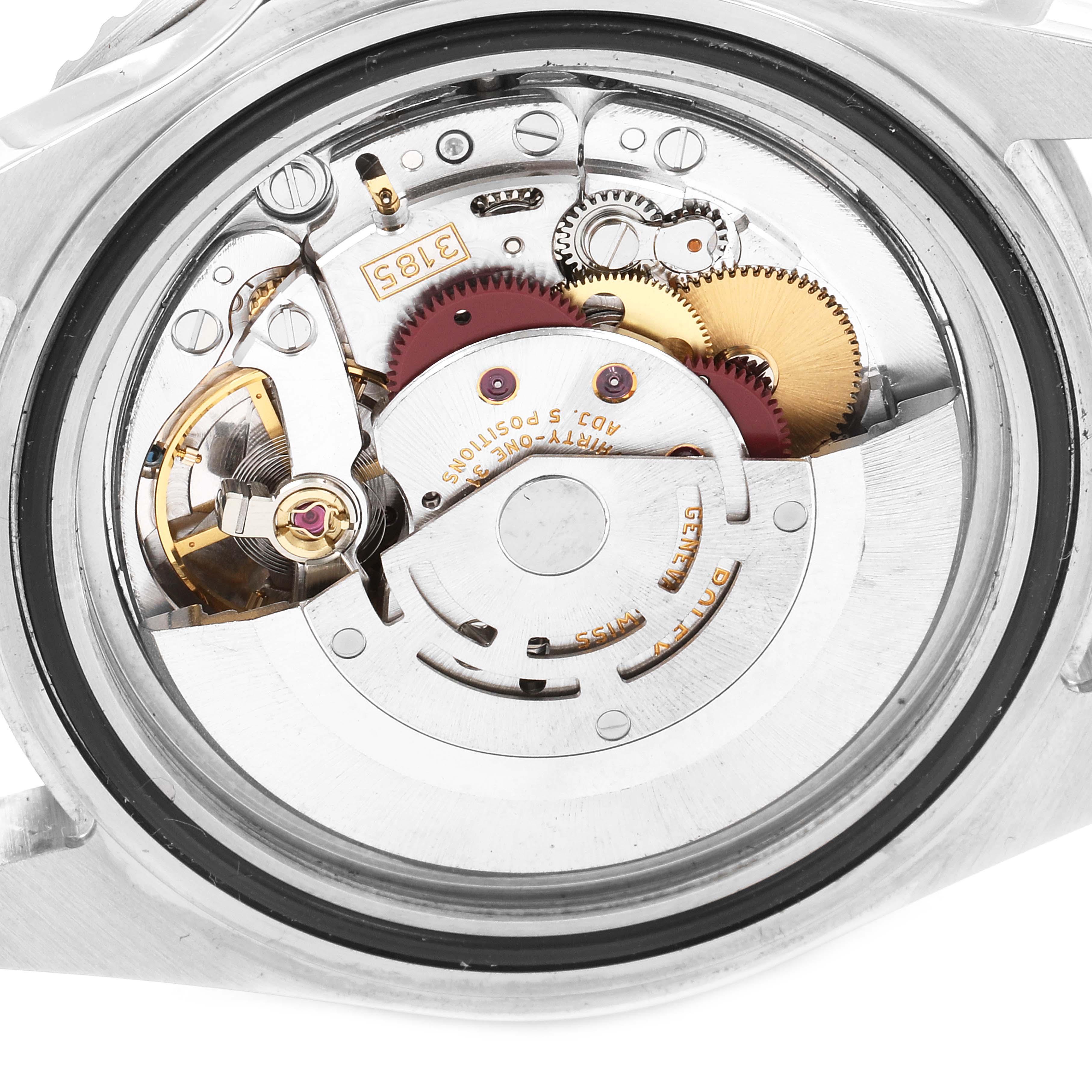 The image shows the internal mechanism of a Rolex GMT-Master 16710 Men's Stainless Steel Black Dial 16710 Men's Stainless Steel Black Dial watch, viewed from the back.