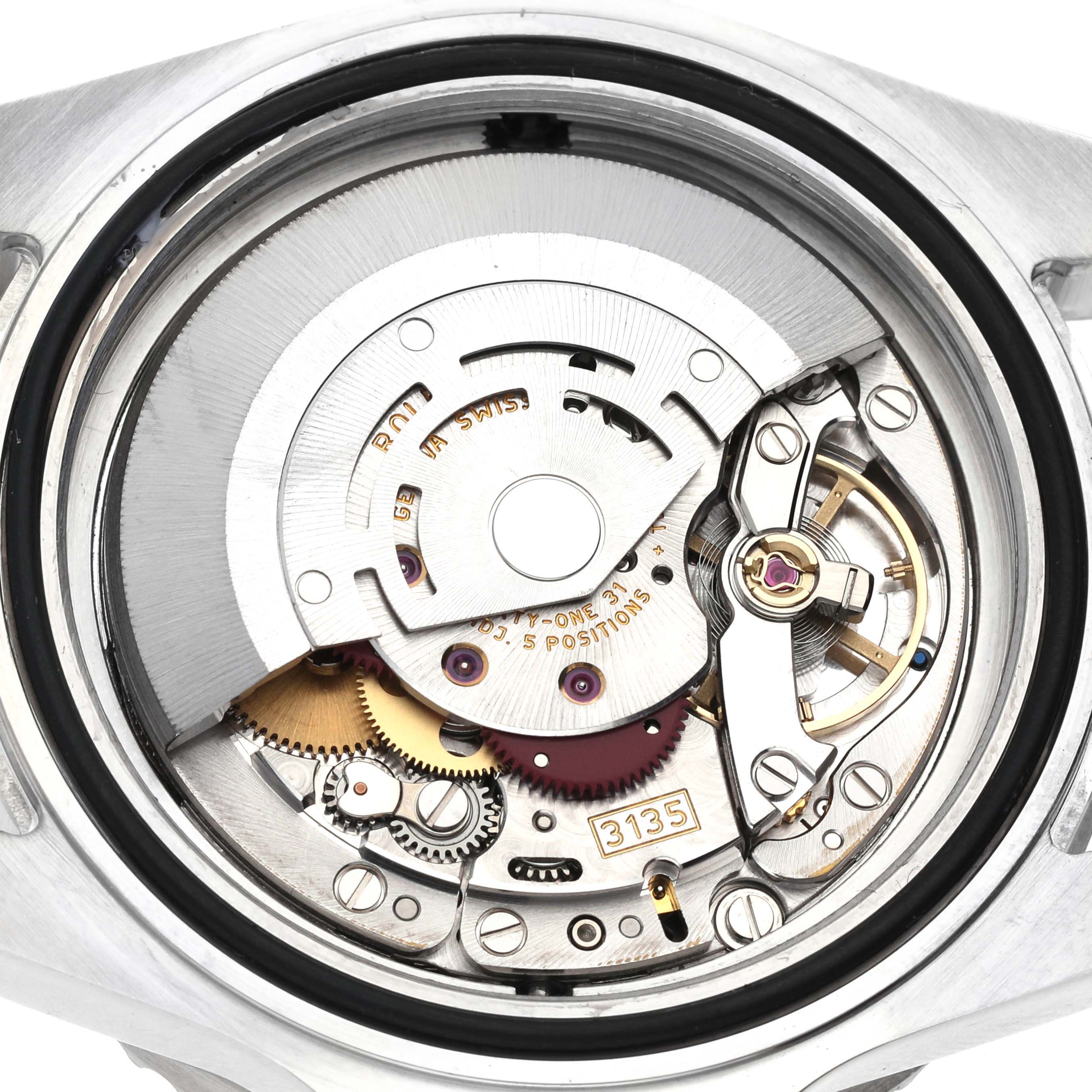 The image shows a close-up view of the movement mechanism of the Rolex Sea-Dweller 16600 Men's Stainless Steel Black Dial 16600 Men's Stainless Steel Black Dial watch.