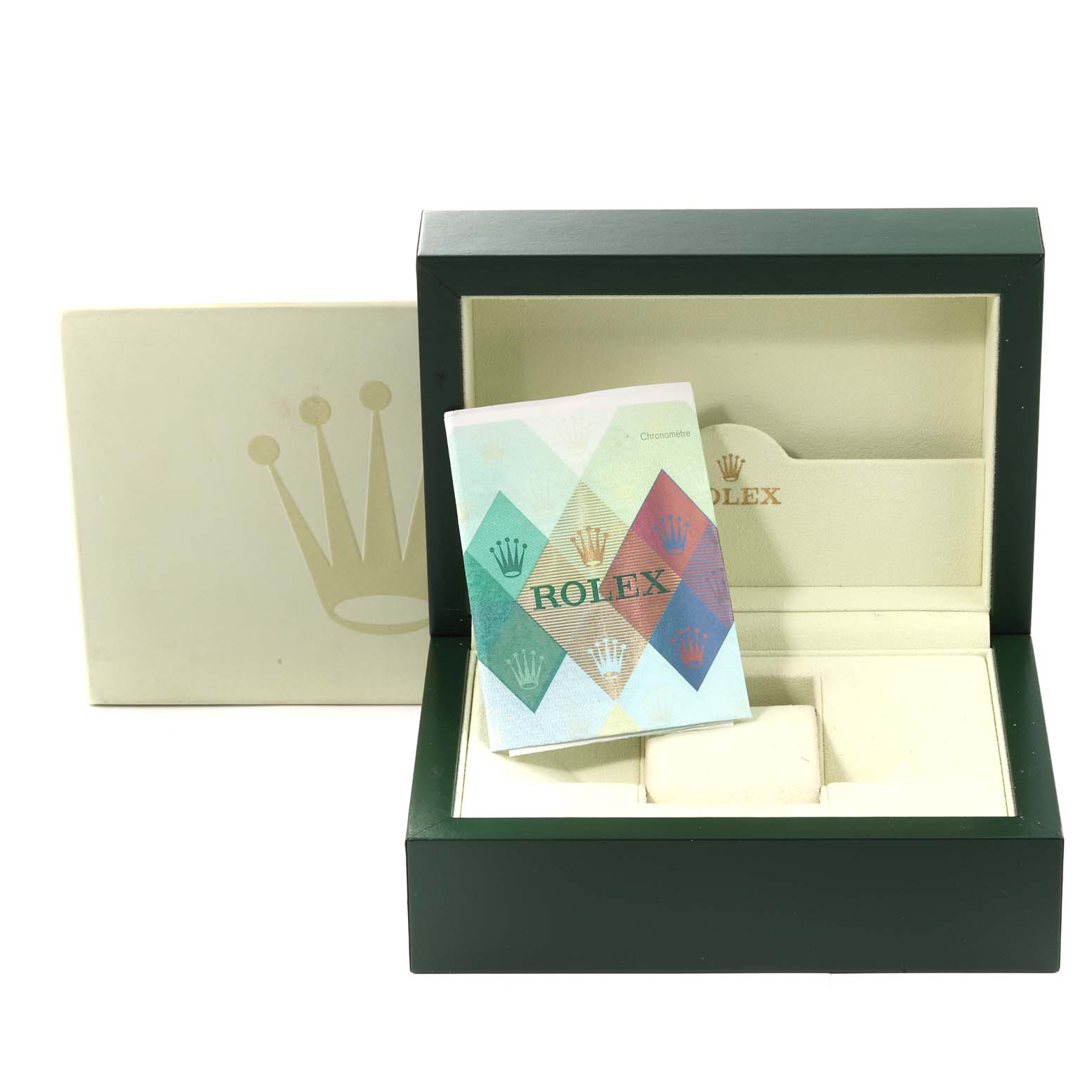 The image shows a Rolex Sea-Dweller 16600 Men's Stainless Steel Black Dial 16600 Men's Stainless Steel Black Dial watch box, including the outer box, display box, and a booklet.