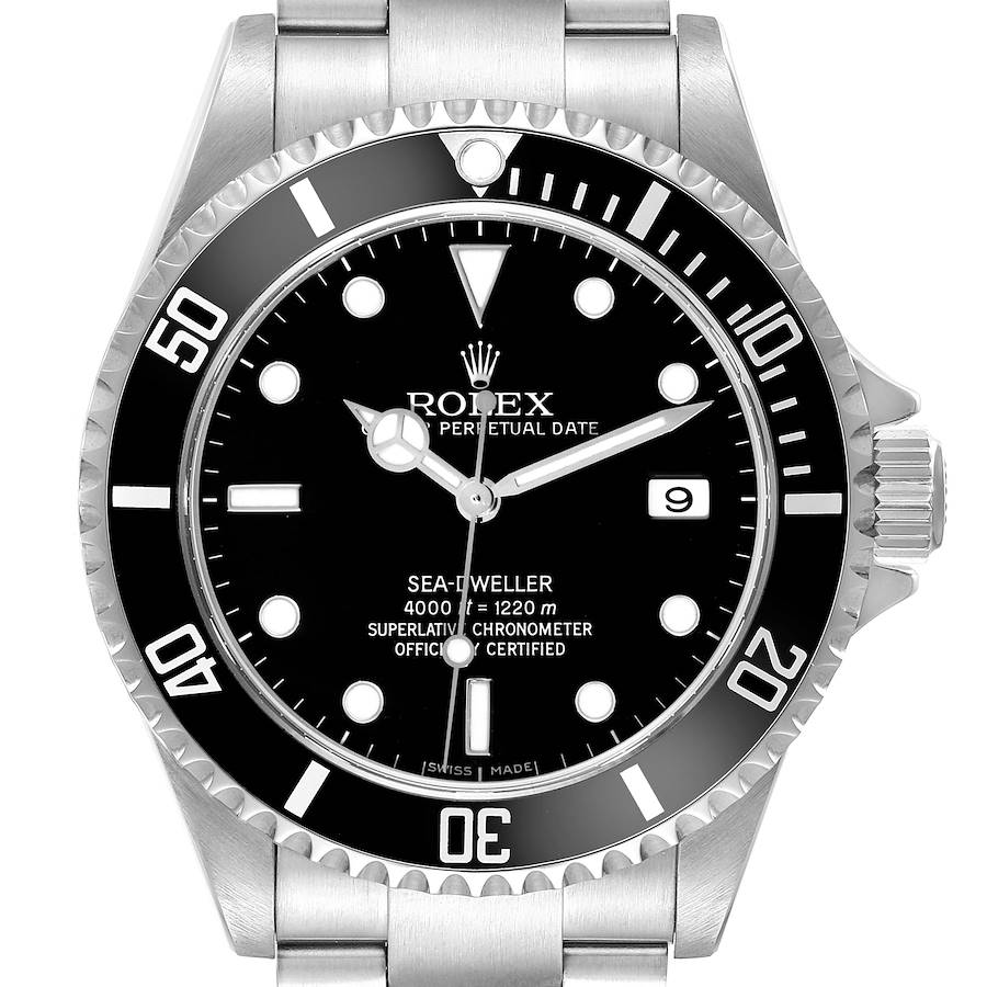 Rolex Seadweller 4000 Black Dial Steel Mens Watch 16600 Box Papers SwissWatchExpo