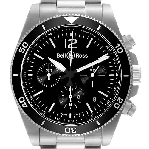 Photo of Bell & Ross Chronograph Black Dial Steel Mens Watch BRV394