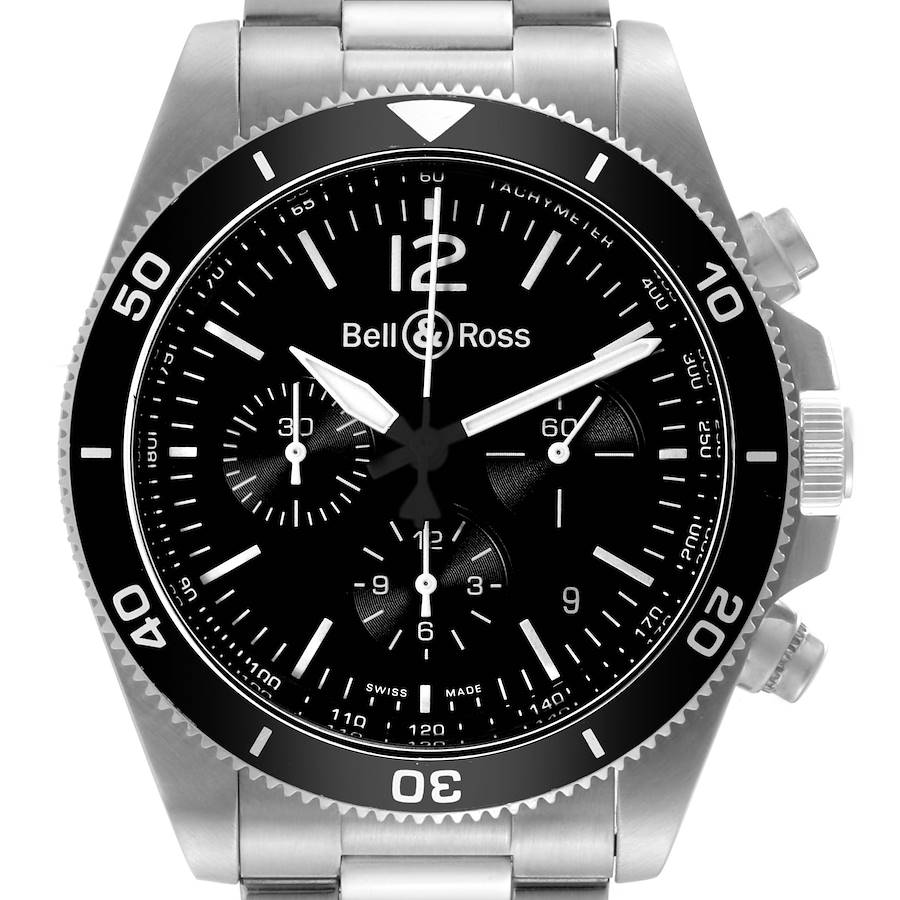 Bell & Ross Chronograph Black Dial Steel Mens Watch BRV394 SwissWatchExpo